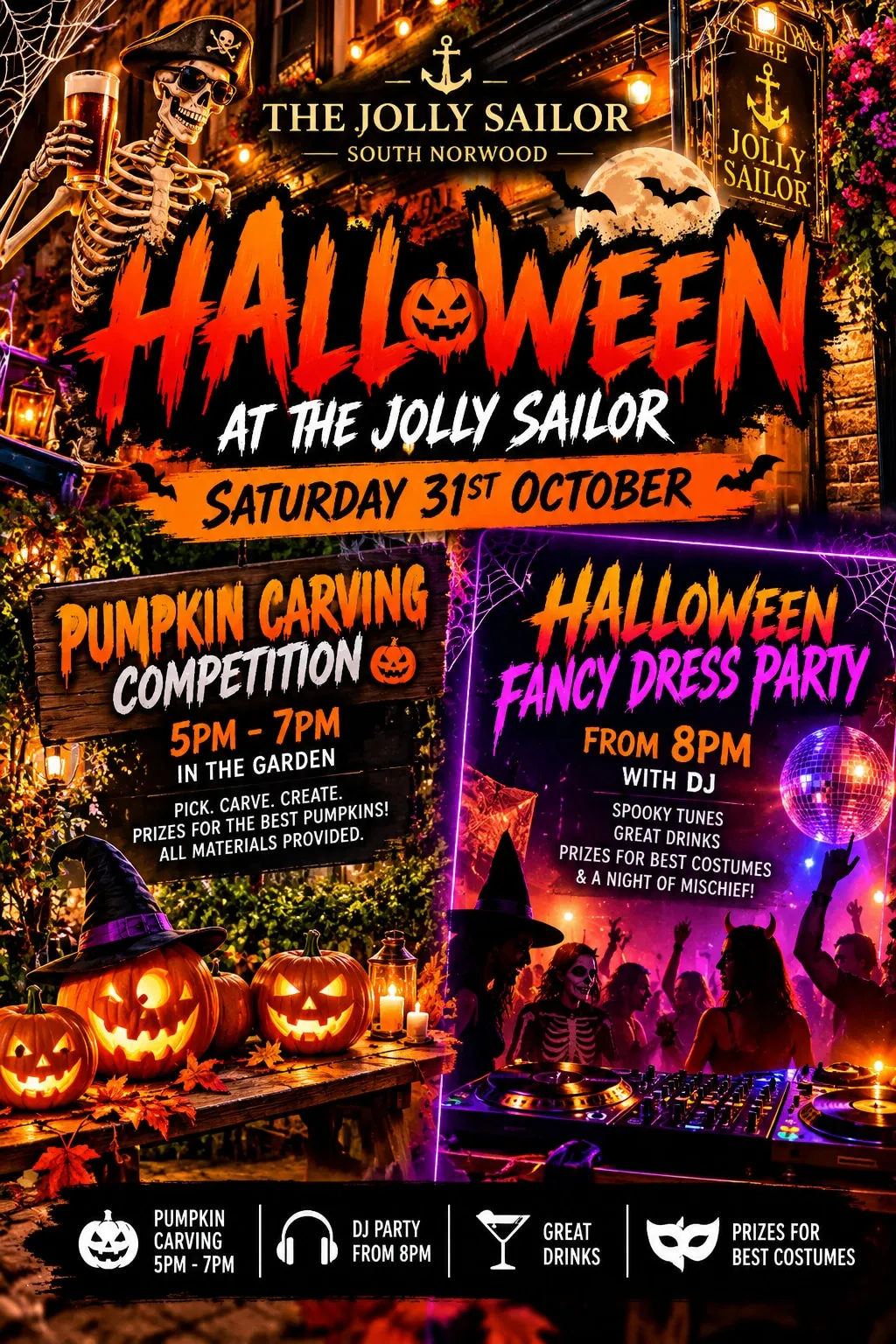 🎃 Halloween at The Jolly Sailor – Carve, Dress Up & Get Spooky!