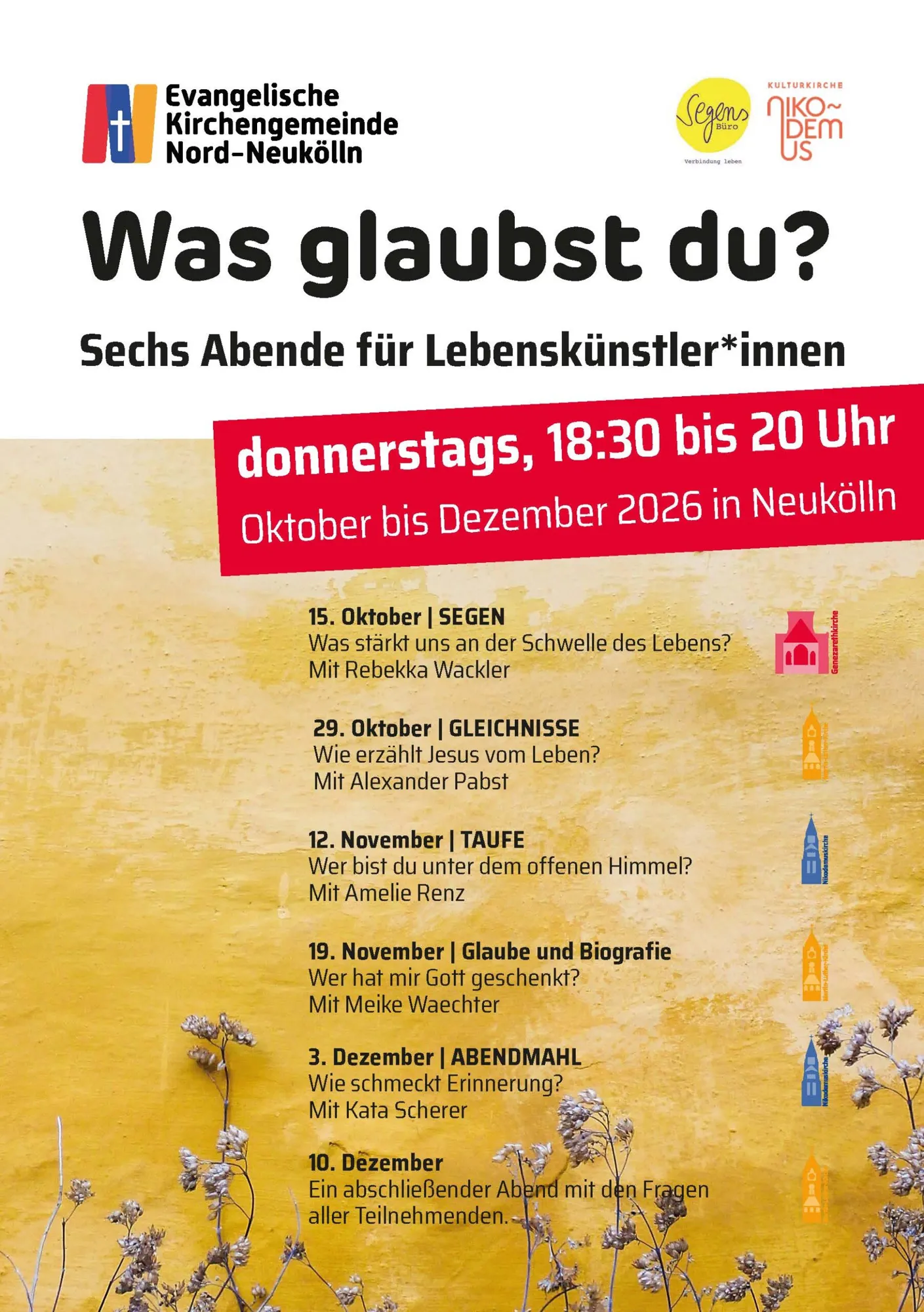 Was glaubst du? Sechs Abende für Lebenskünstler*innen | Gleichnisse