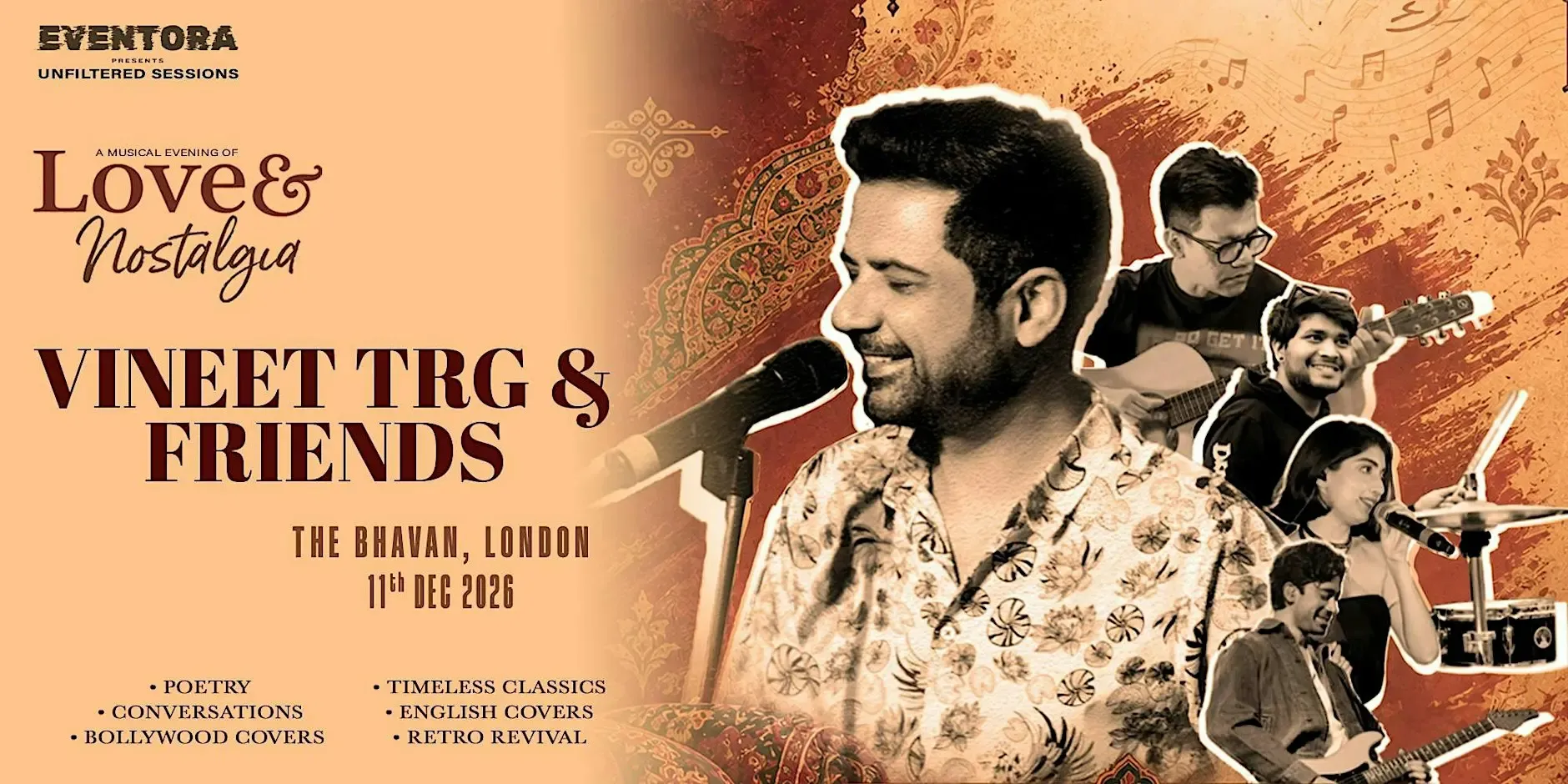 Eventora presents A Musical Evening of Love & Nostalgia by Vineet TRG & Friends