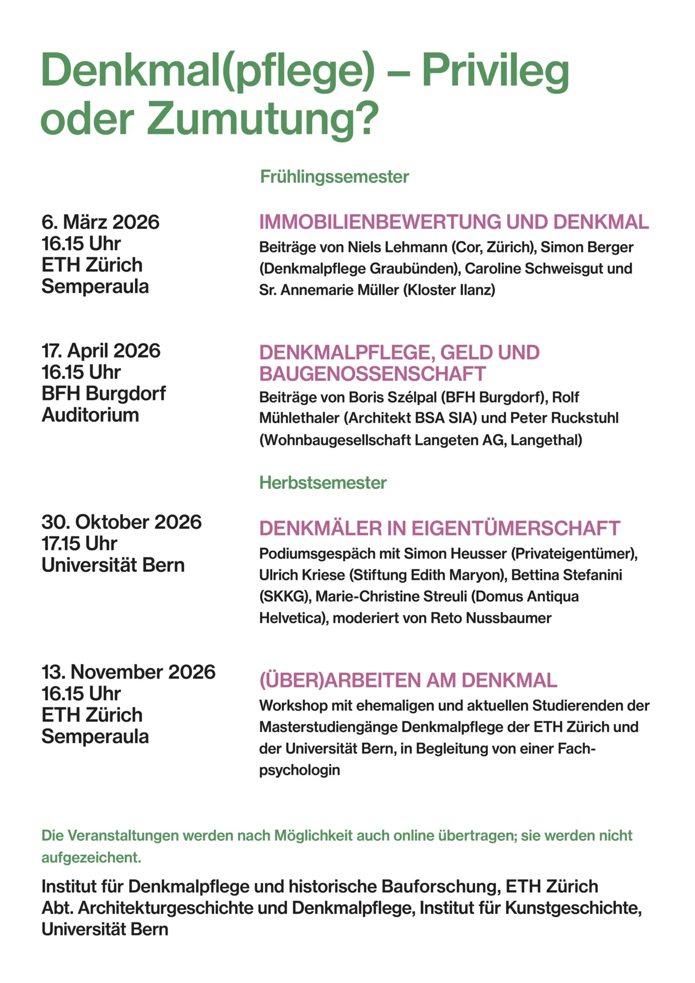 Denkmal(pflege) - Privileg oder Zumutung