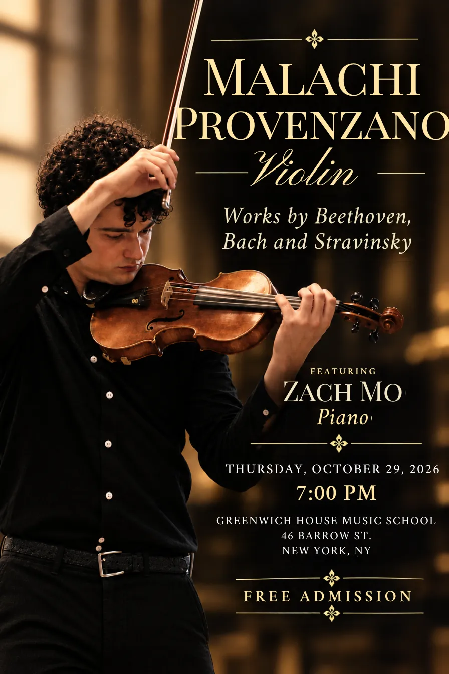 Malachi Provenzano, violin: Beethoven, Stravinsky, and Bach