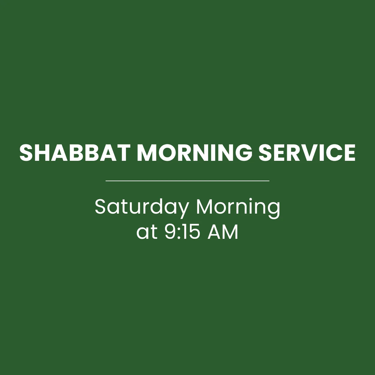 Shabbat Morning Service