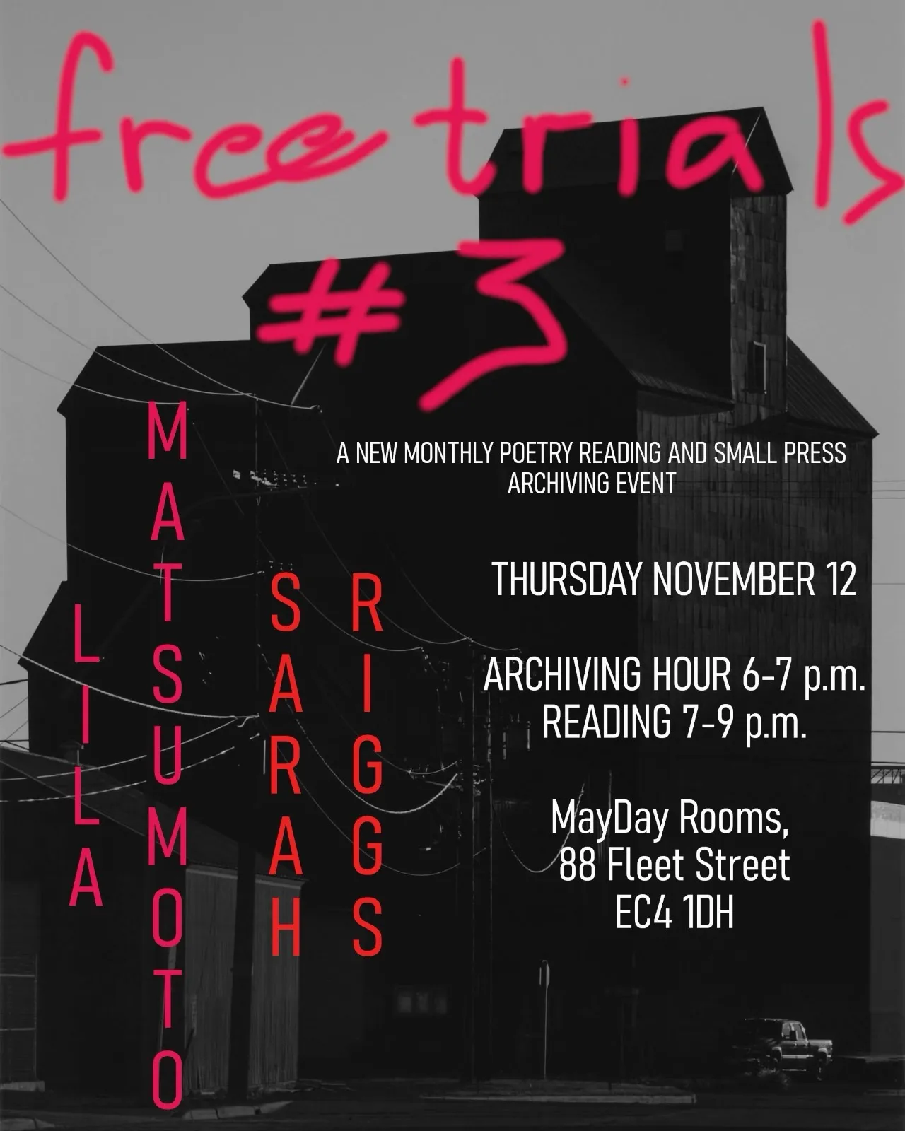 FREE TRIALS #3: MayDay Rooms radical poetry archiving and readings