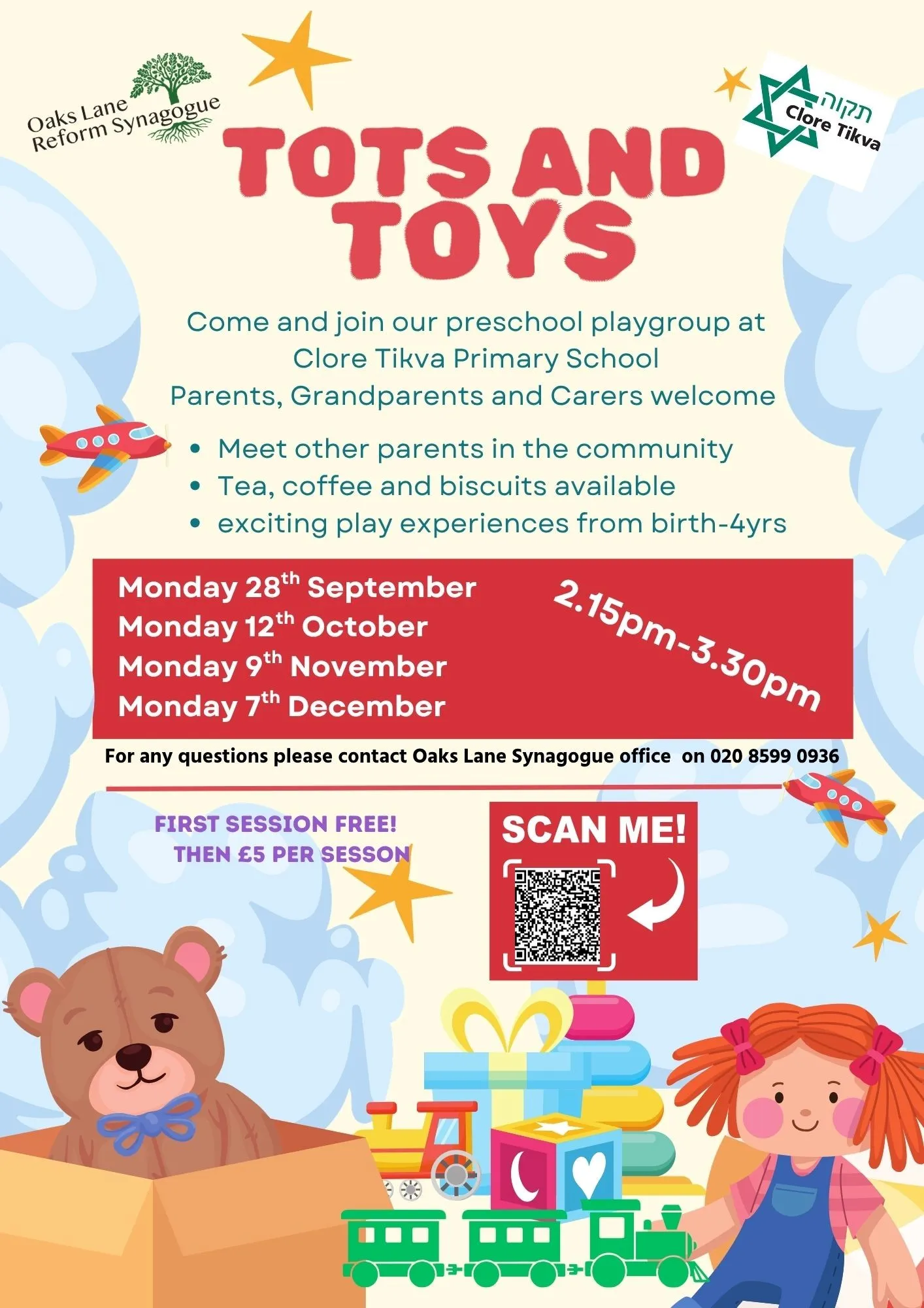 Tots & Toys – Join us at Clore Tikva!