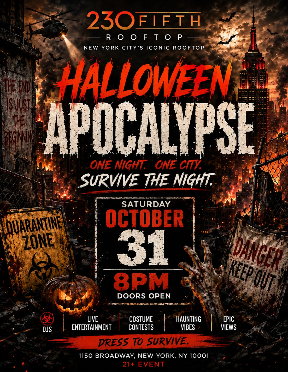 Apocalypse Saturday Halloween Party @230 Fifth Rooftop