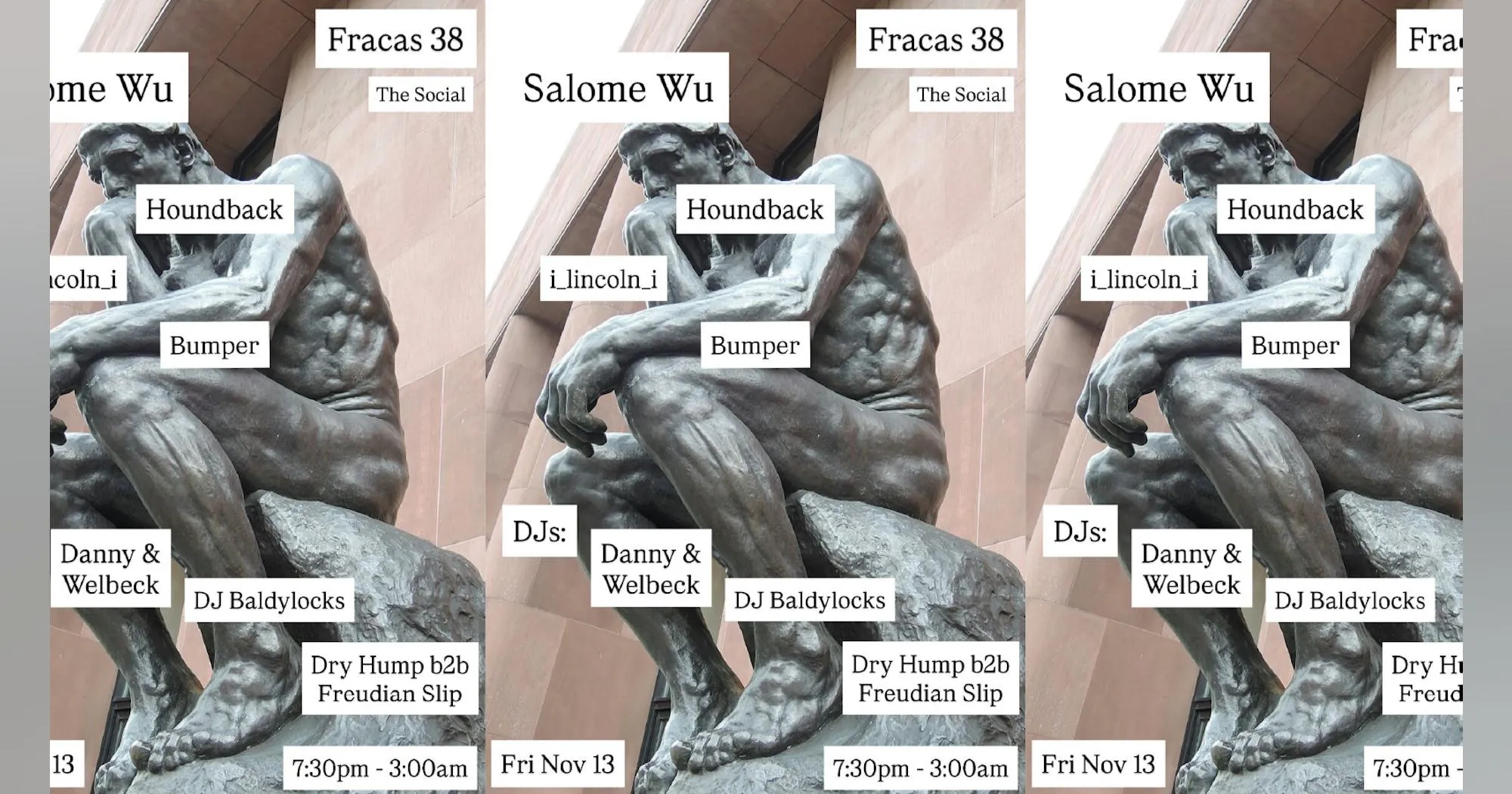 Fracas 38: Salome Wu + Houndback + i_lincoln_i + Bumper