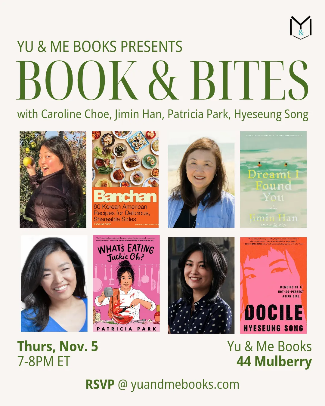 Books & Bites with Caroline Choe, Jimin Han, Patricia Park, and Hyeseung Song