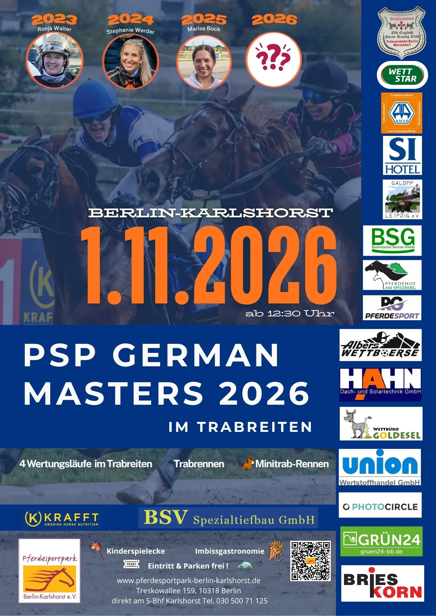 Renntag am 01. November PSP German Masters 2026