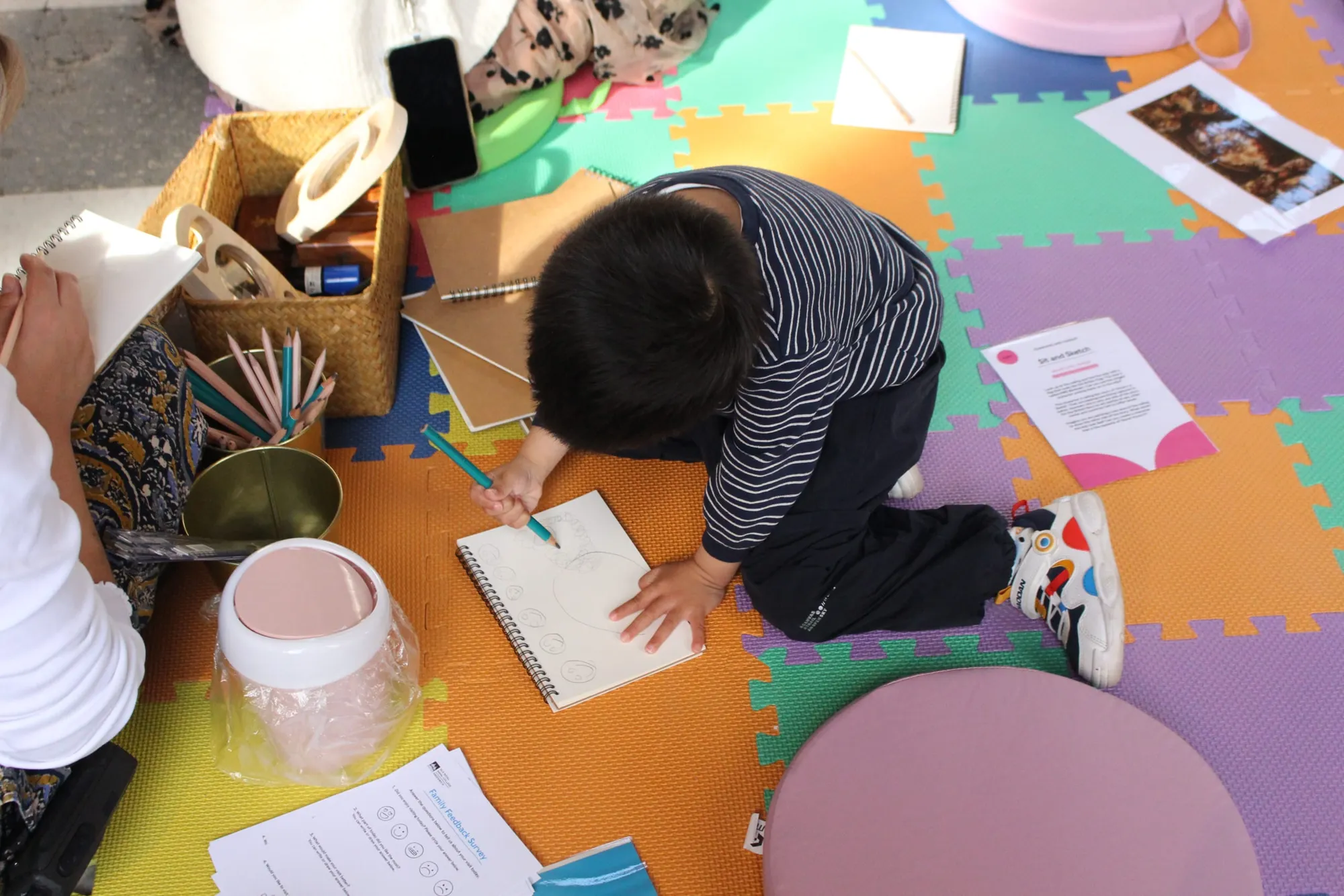 Half Term Sketching Station in the Painted Hall