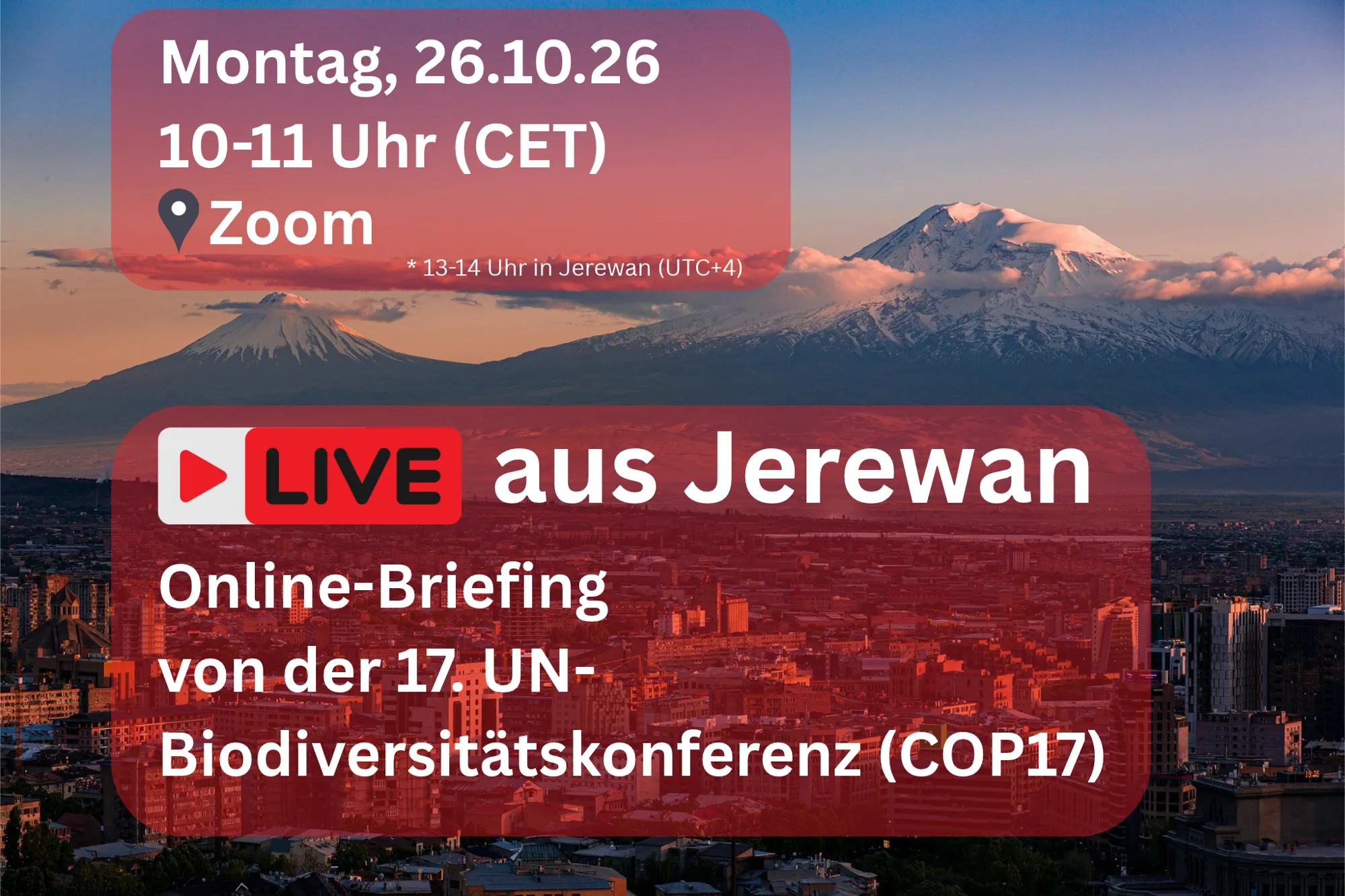 Live aus Jerewan: Online-Briefing von der 17. UN- Biodiversitätskonferenz (COP17)