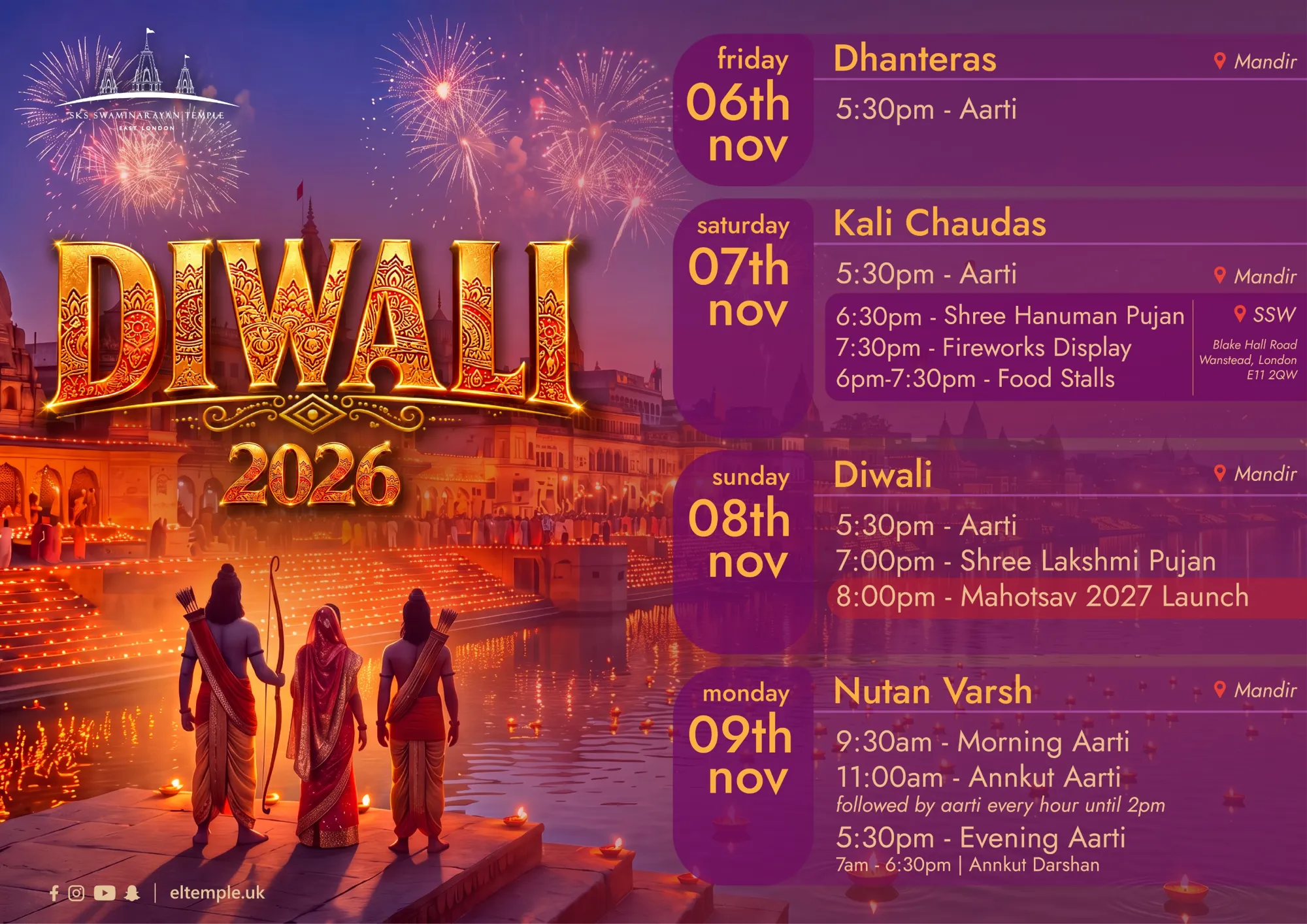 Diwali 2026 Programme
