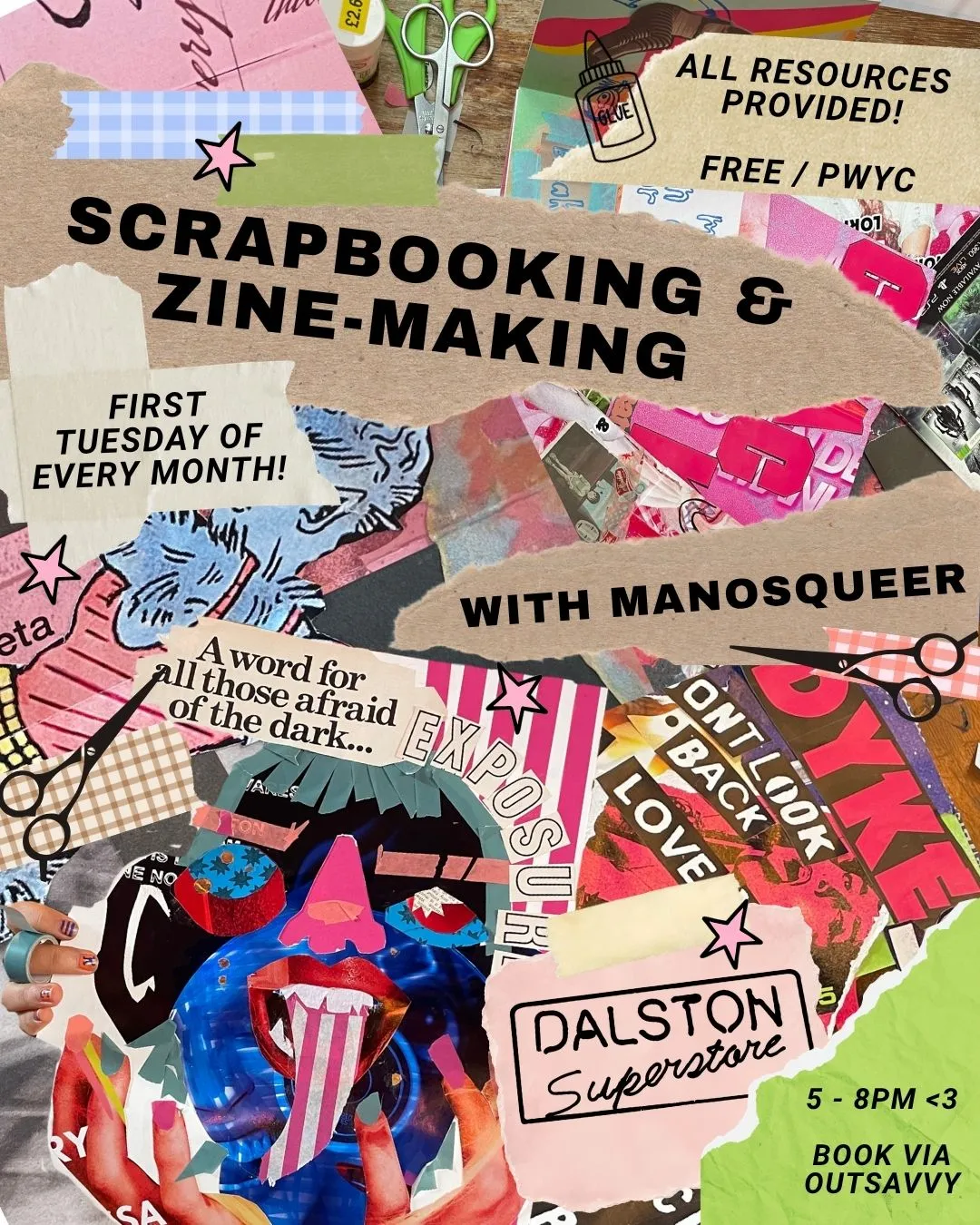 SCRAPBOOKING + ZINE MAKING: MANOS QUEER x TAC