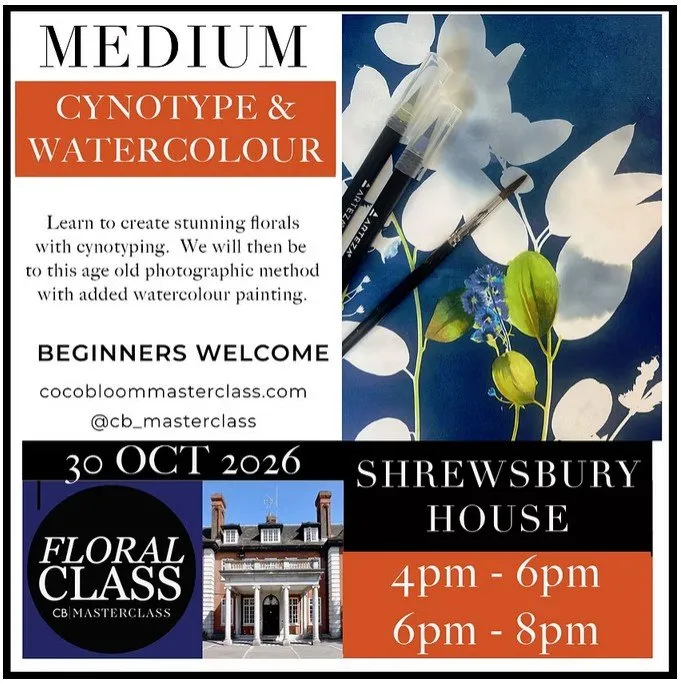 CB Masterclass Floral Art Class – Cyanotype & Watercolour (6pm class)