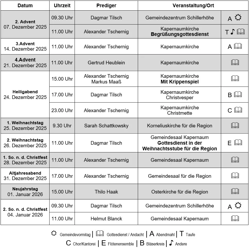Regionaler Gottesdienst zum Reformationstag (musikalisch begleitet)