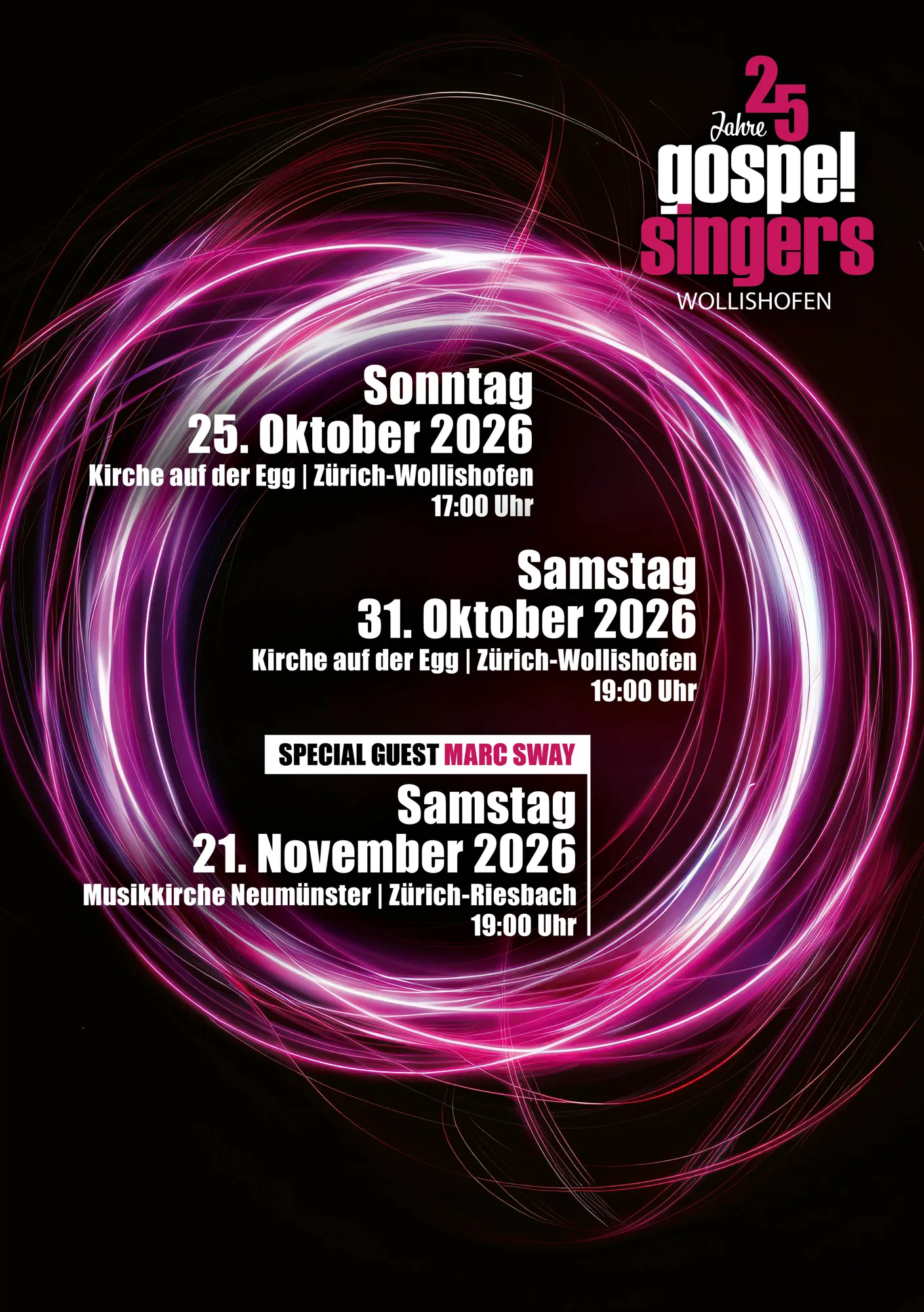 Jubiläumskonzert 25 Jahre Gospel Singers Wollishofen
