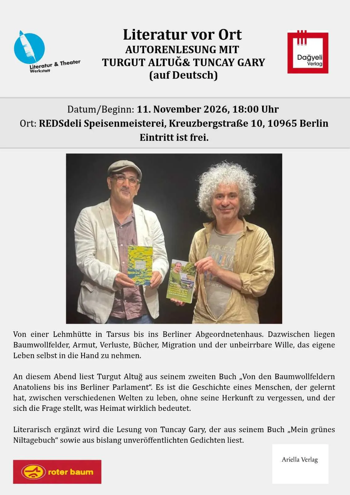 Literatur vor Ort: Autorenlesung mit Turgut Altuğ und Tuncay Gary