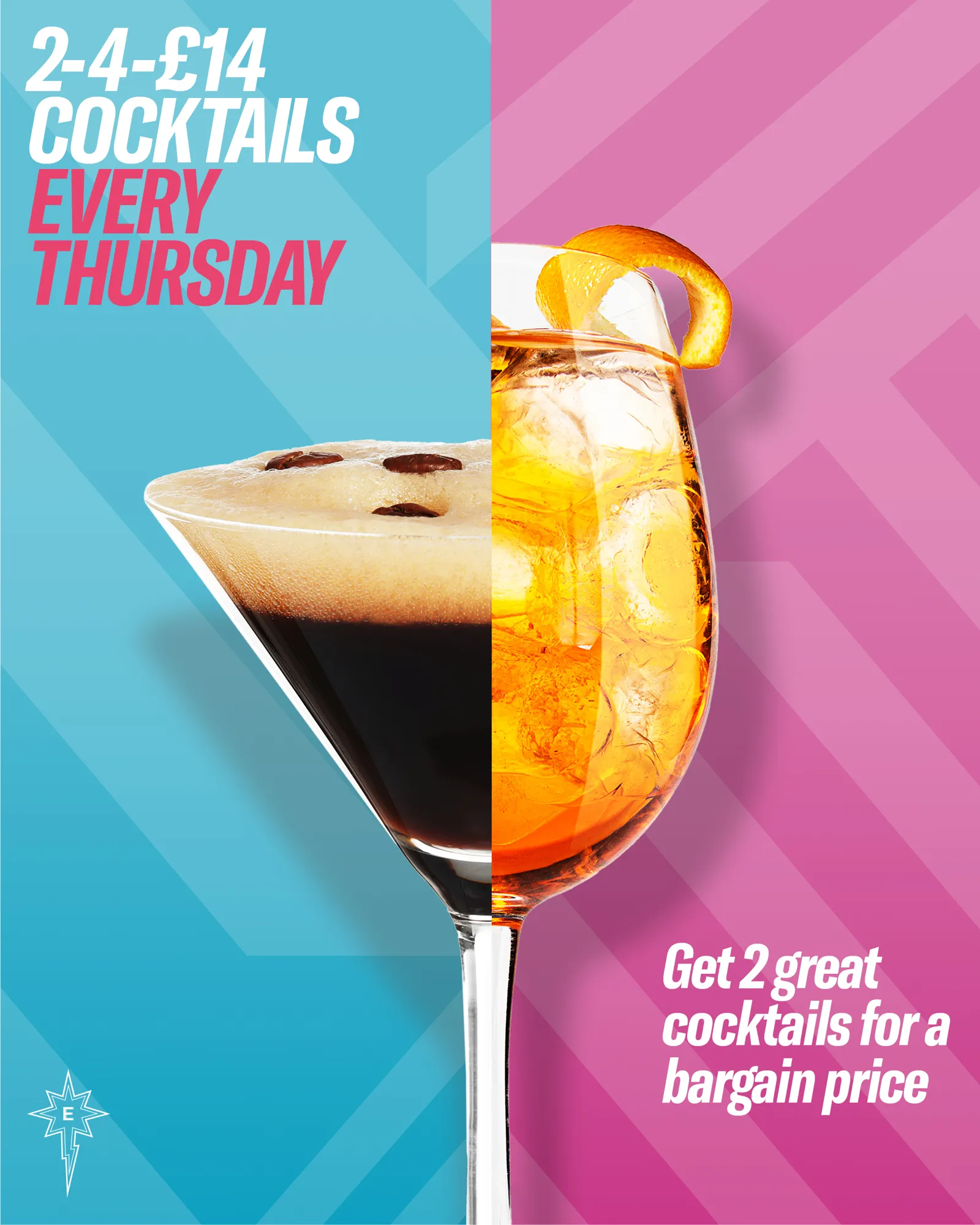 Thursday 2-4-£14 Cocktails