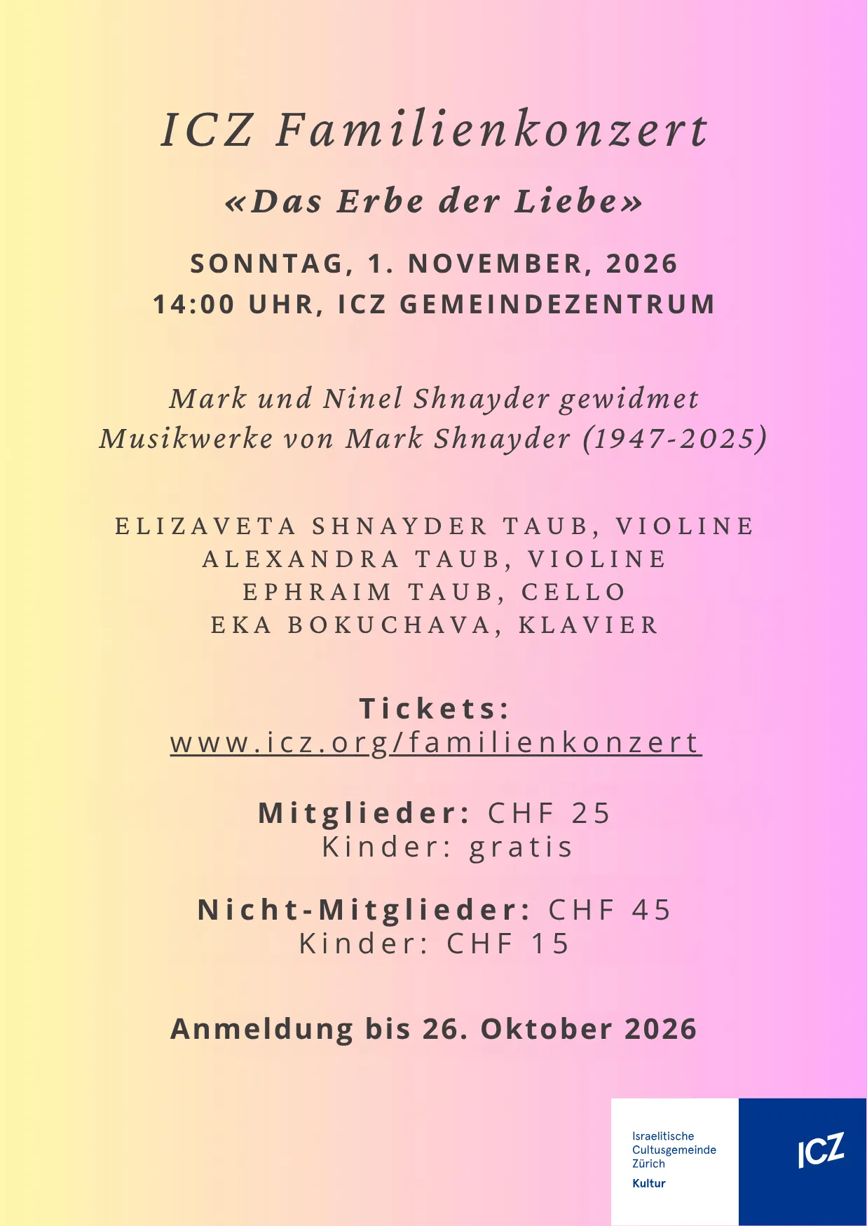Familienkonzert „Das Erbe der Liebe“