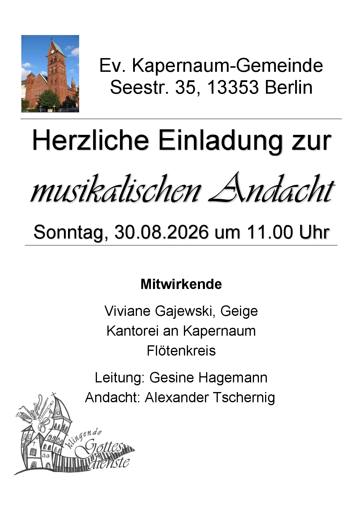 Gottesdienst, musikalisch begleitet
