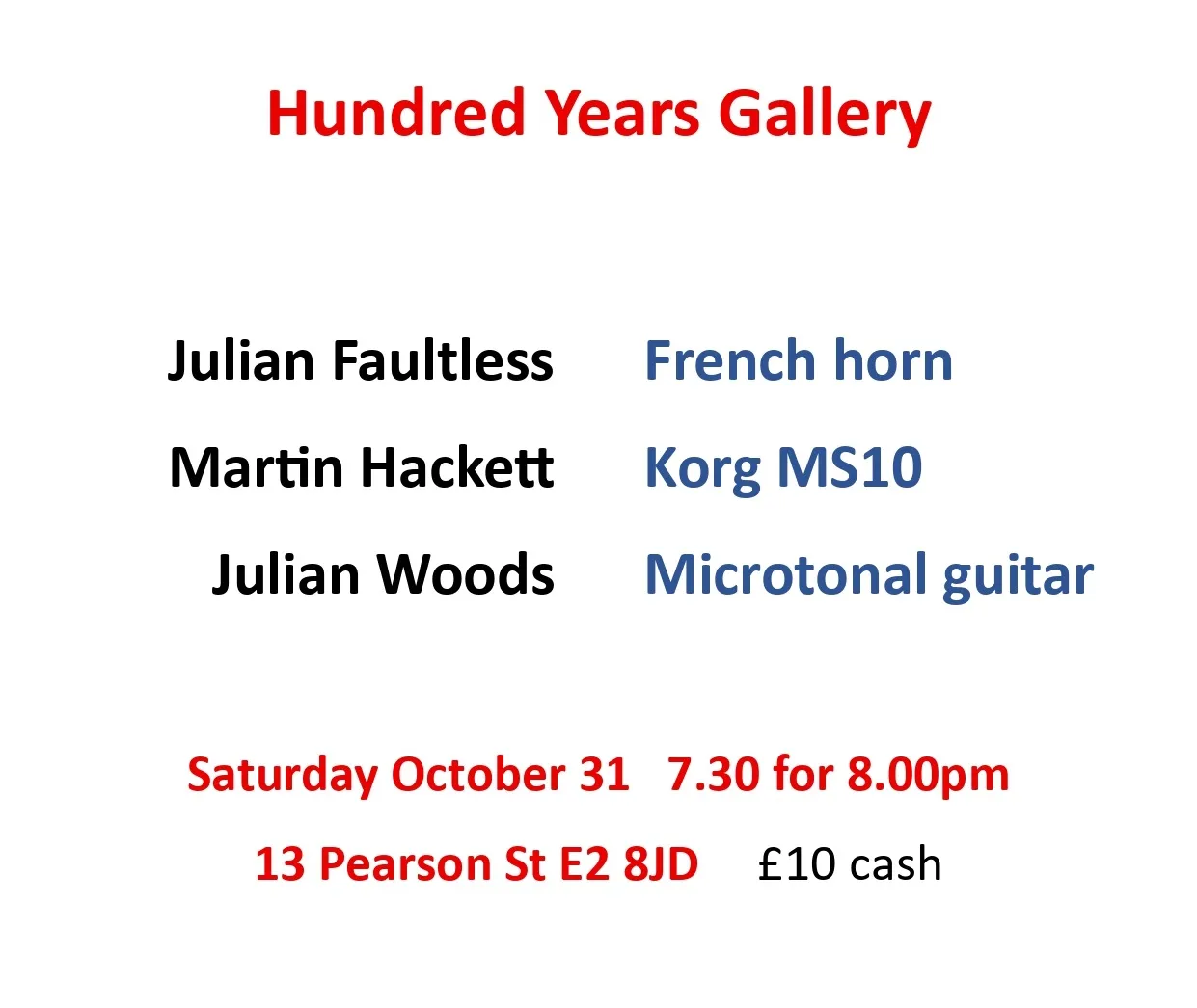Julian Faultless / Martin Hackett / Julian Woods