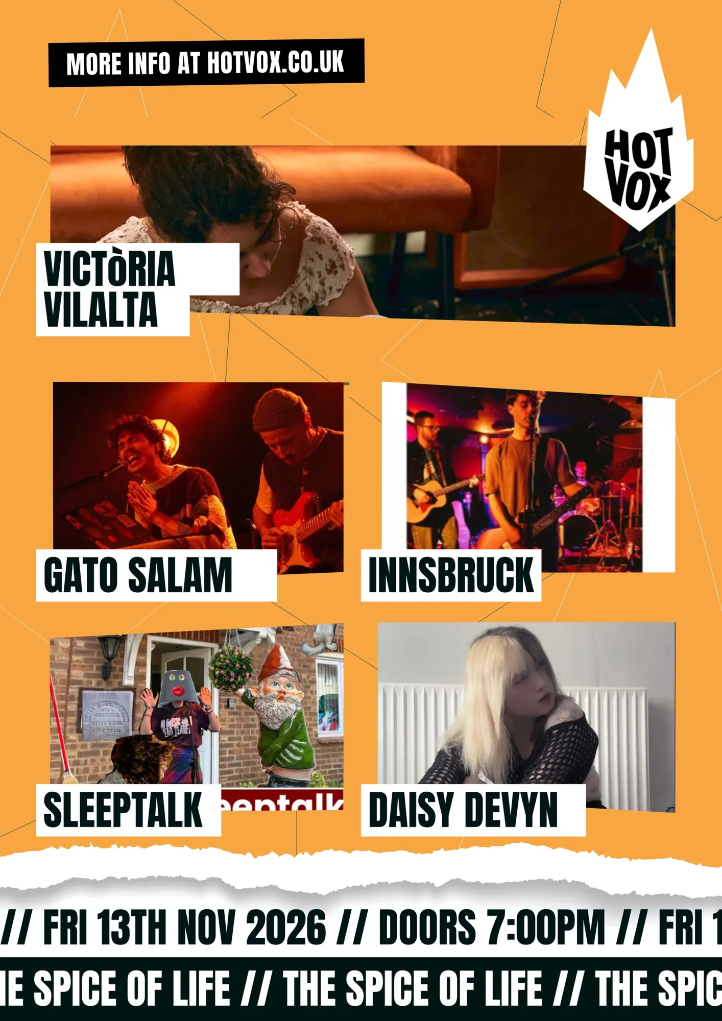 HOT VOX Presents: Victòria Vilalta // Innsbruck // Gato Salam // Sleeptalk // Daisy Devyn