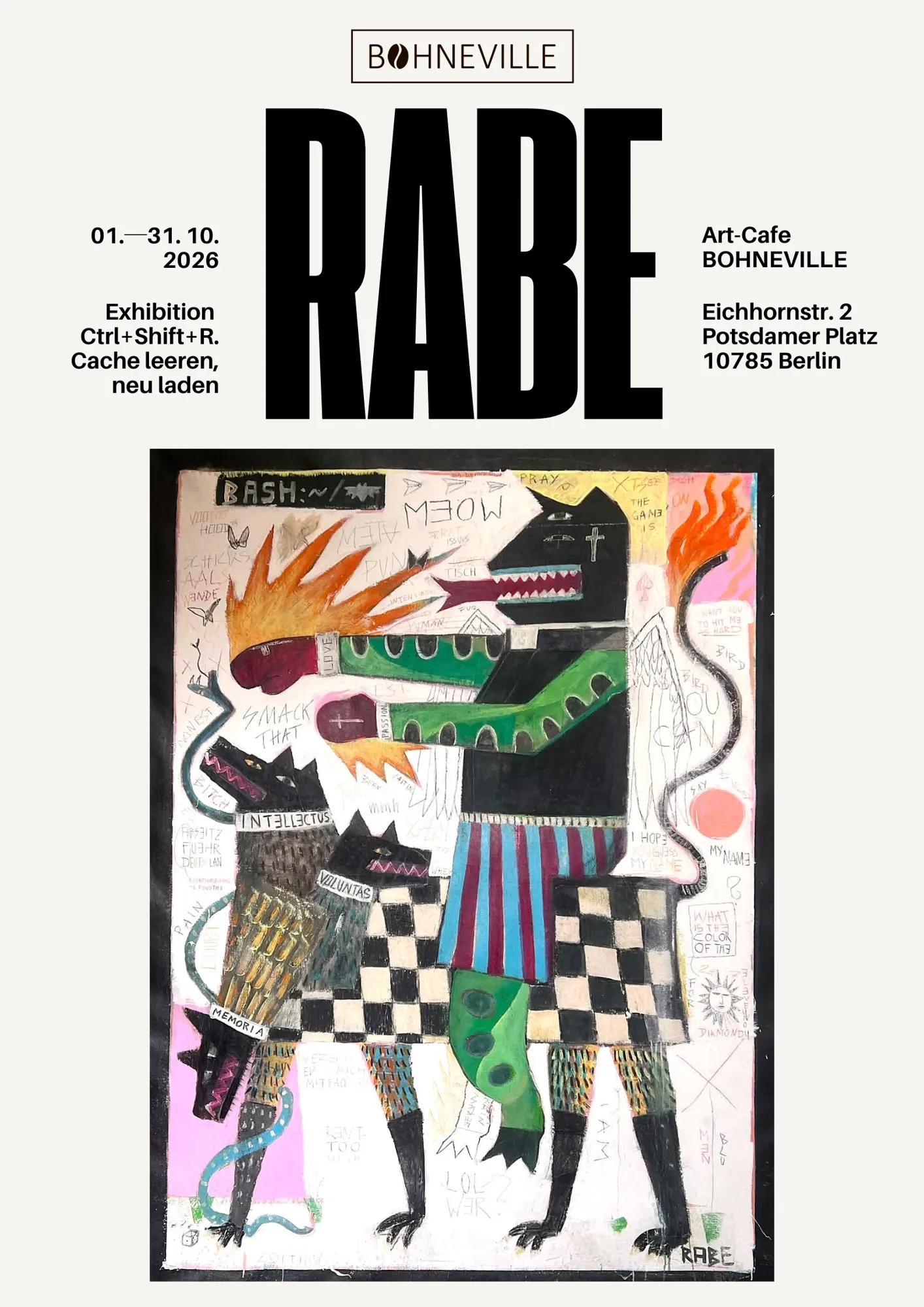 RABE. Ctrl+Shift+R. Cache leeren, neu laden. Berlin