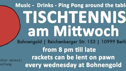 Tischtennis Mittwoch im Bohnengold