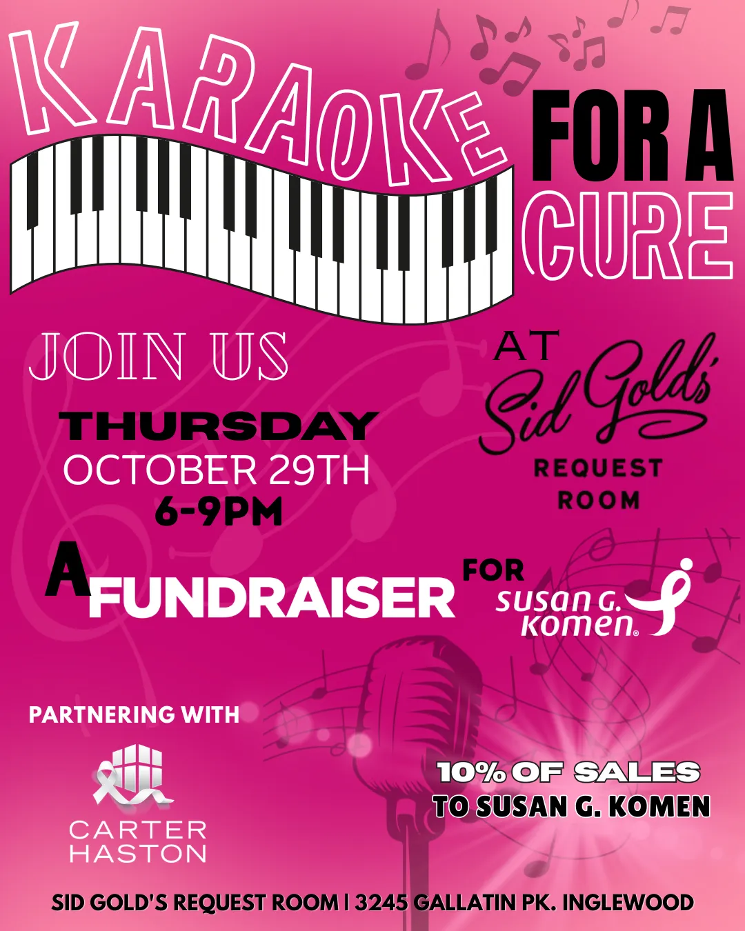 Karaoke For A Cure - Fundraiser for Susan G. Komen