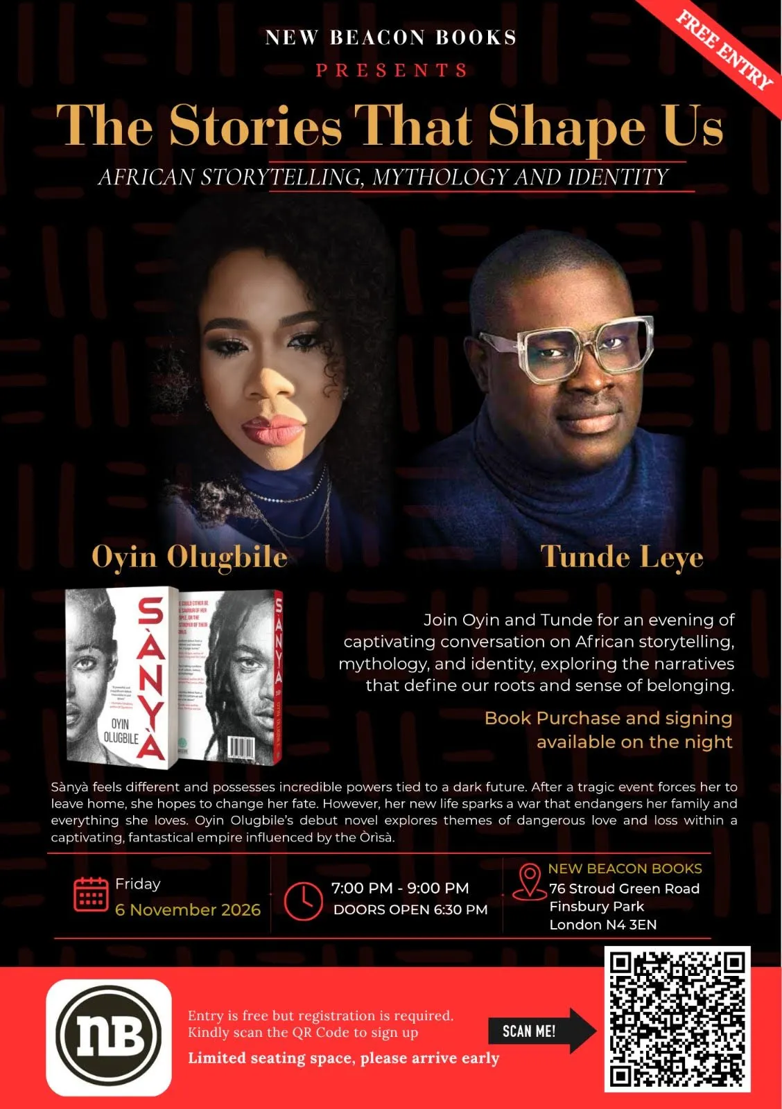 New Beacon Books invites you to "The Stories that Shape Us", an evening of African storytelling, mythology and indentity