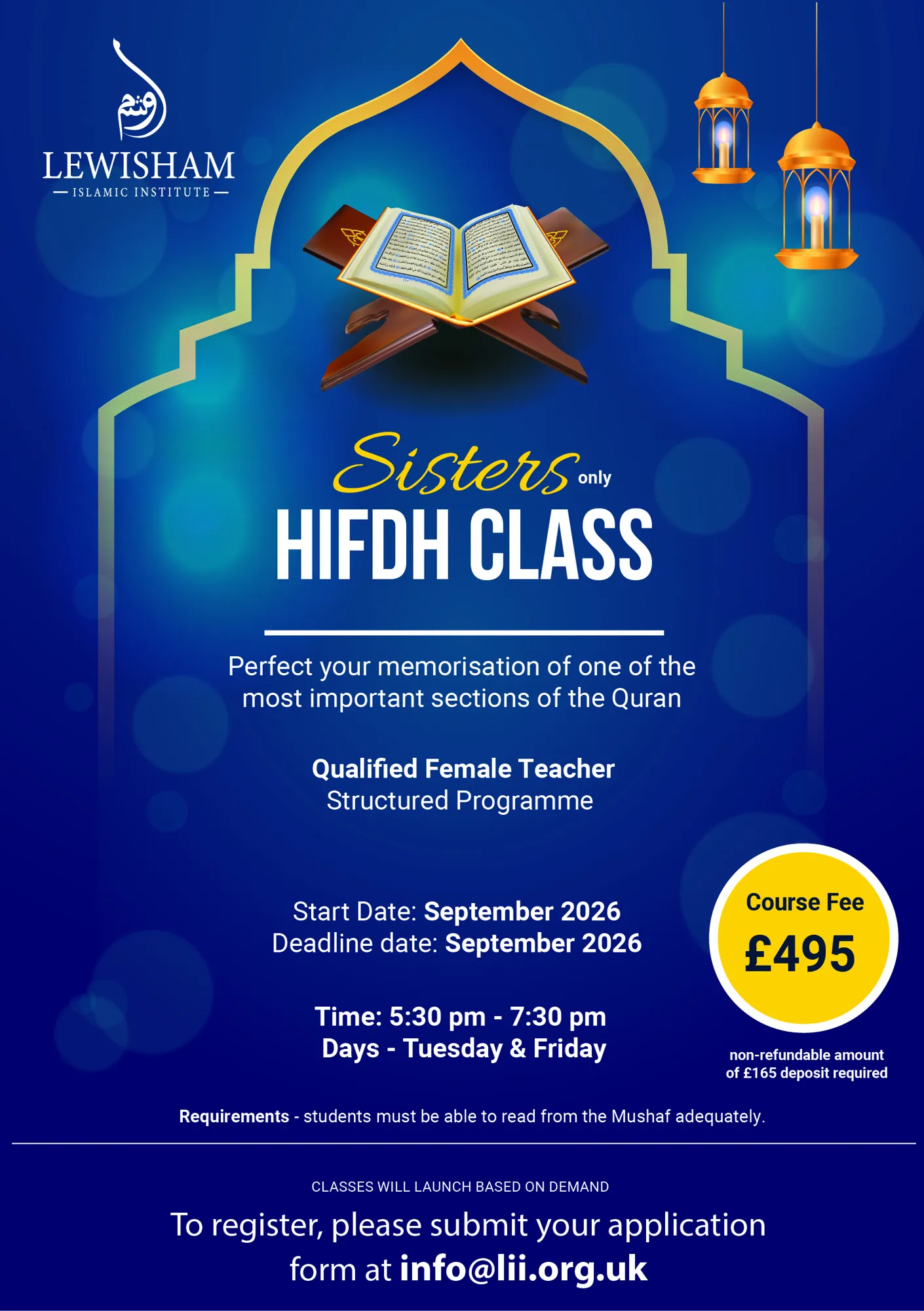 Sisters Hifdh Class – Lewisham Islamic Institute