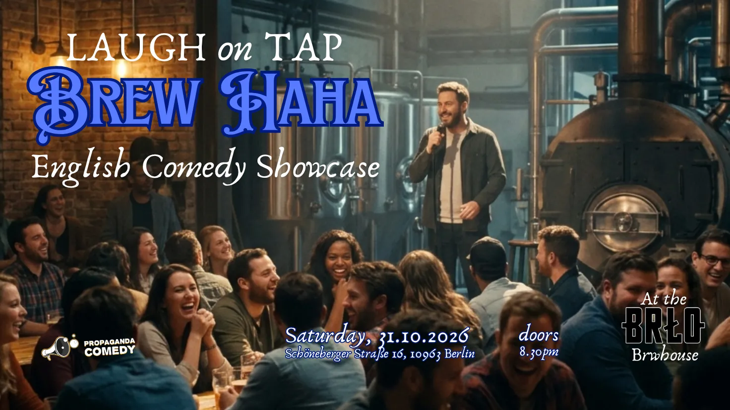 LAUGH on TAP - Brew Haha - English Comedy Showcase at BRLO brewhouse