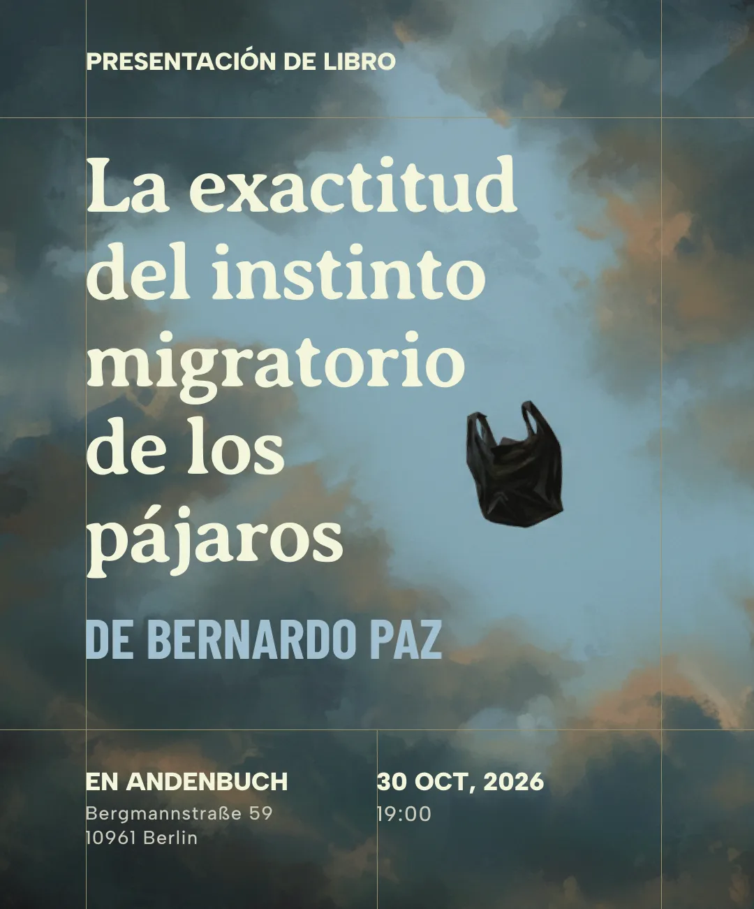 Bernardo Paz presenta su novela: La exactitud del instinto migratorio de los pájaros, Nuevo Milenio