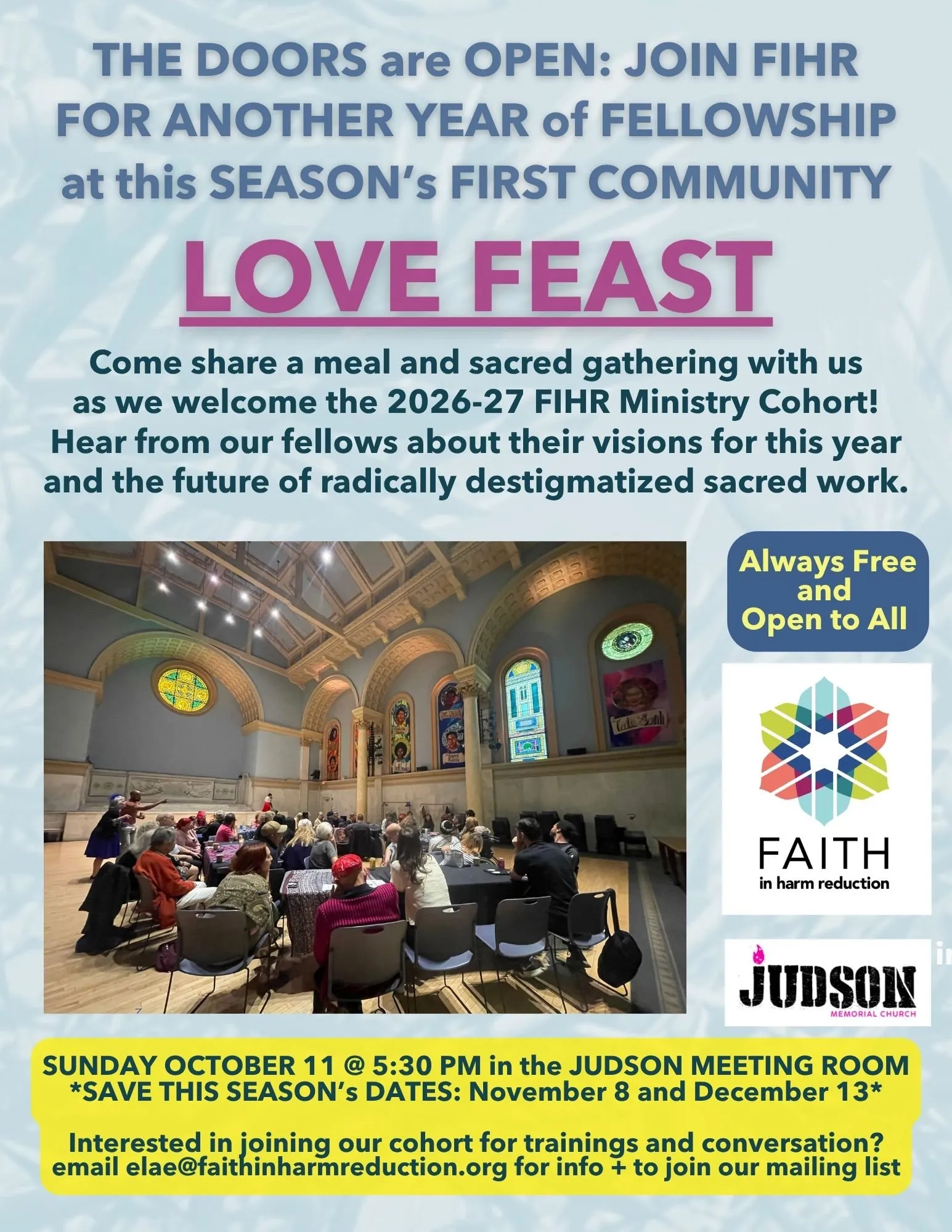 Faith in Harm Reduction: Love Feast