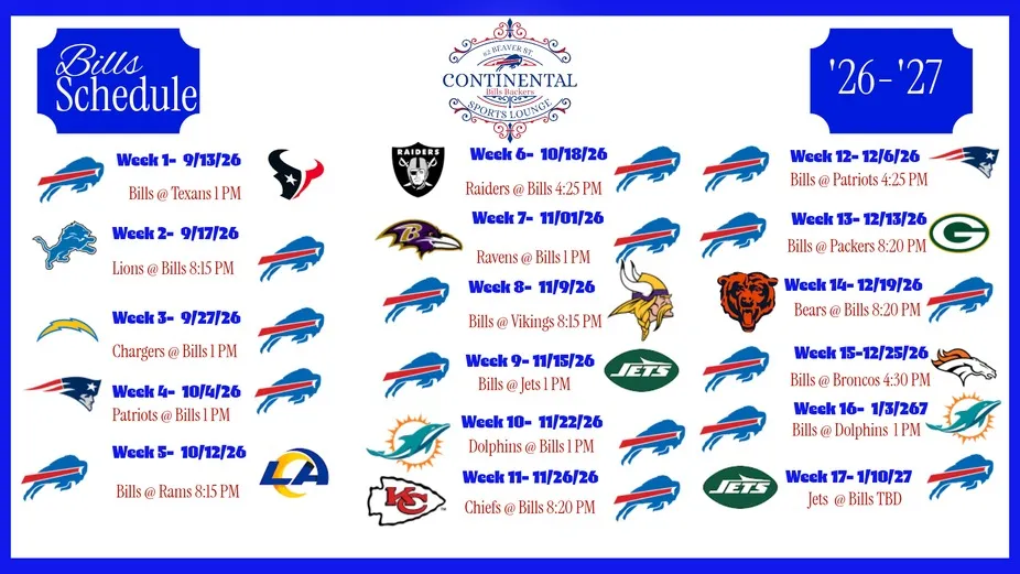NFL SEASON AT CONTINENTAL BUFFALO BILLS TAKEOVER