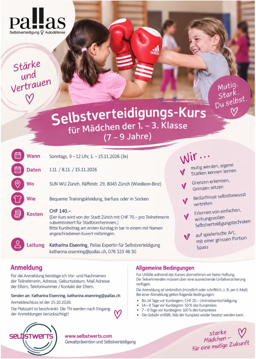 Pa!!as – Selbstverteidigung-Kurs für Mädchen der 1. - 3. Klasse