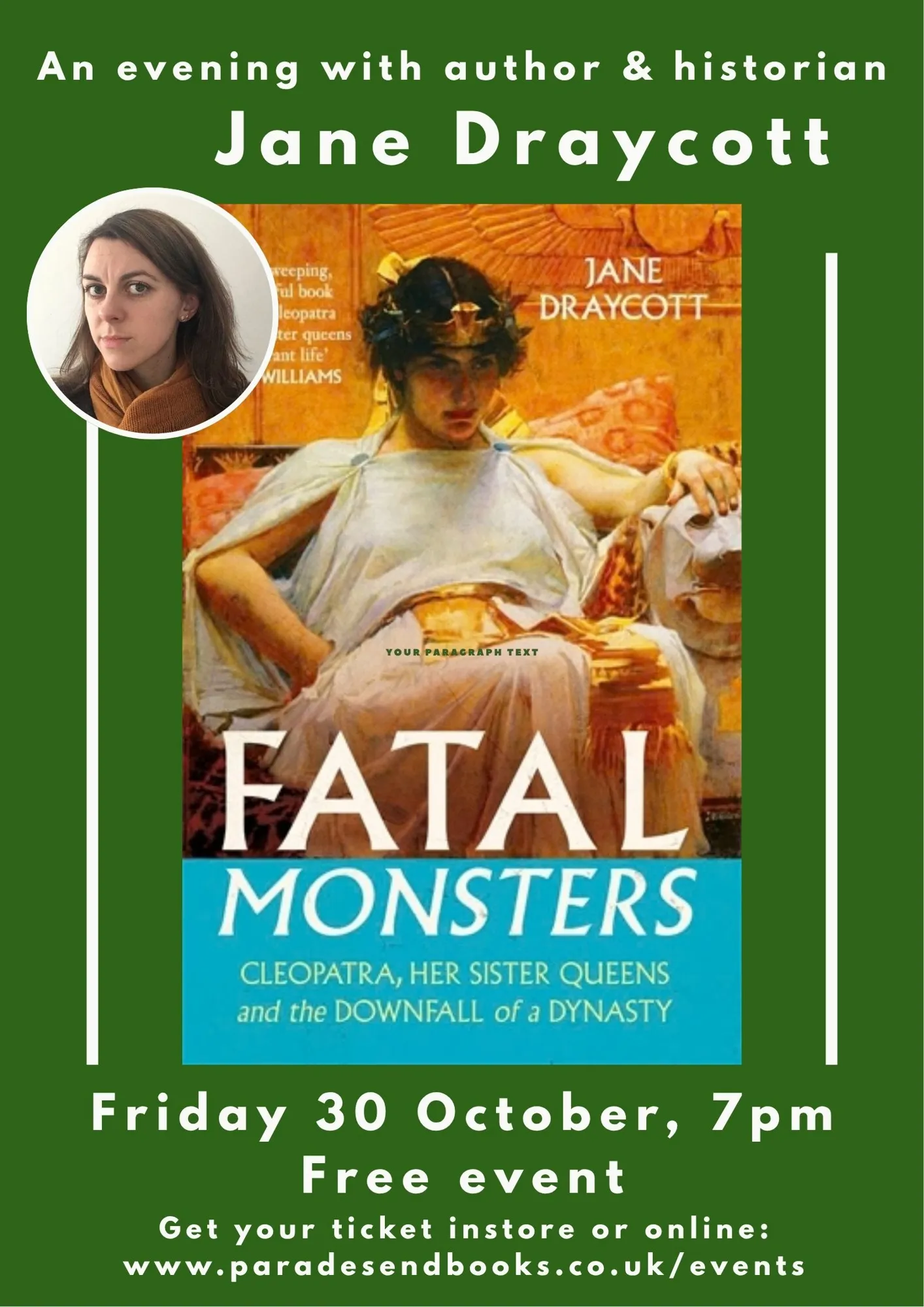 An evening with author Jane Draycott