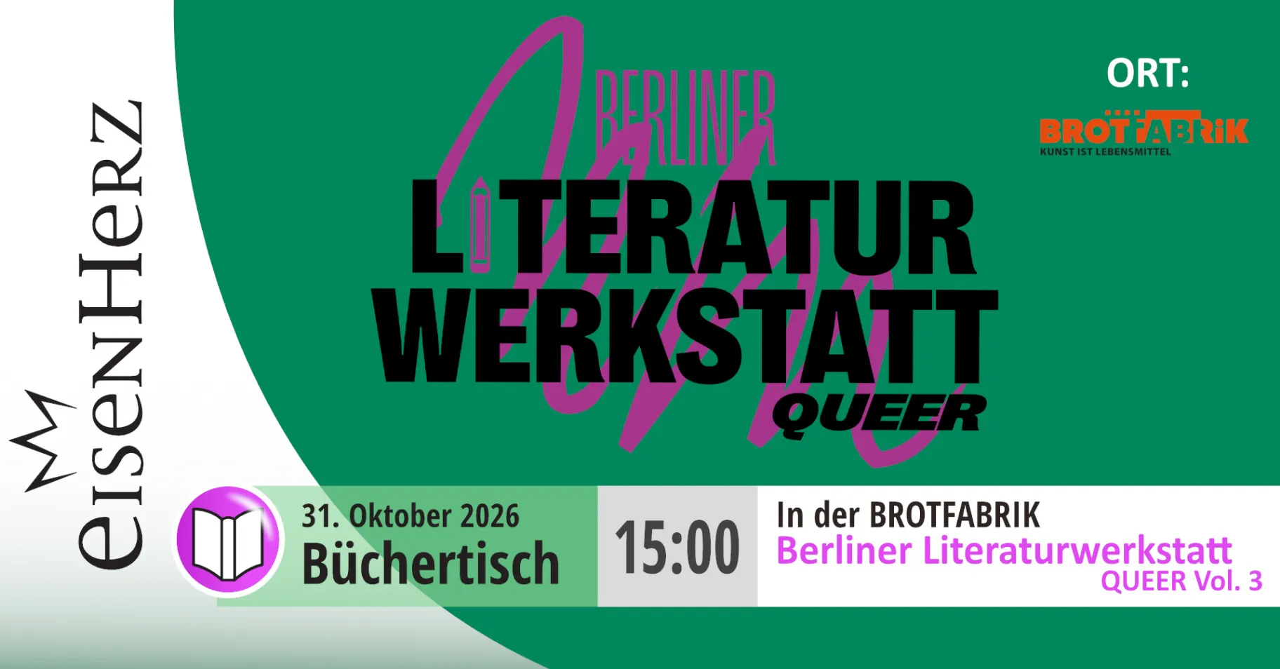 Büchertisch: Berliner Literaturwerkstatt QUEER Vol 3