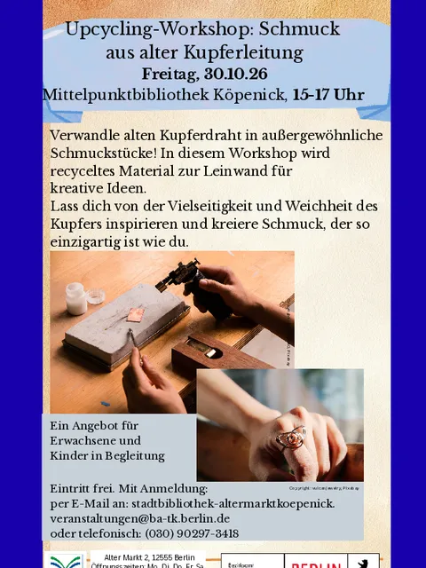 Upcycling-Workshop: Schmuck aus alter Kupferleitung