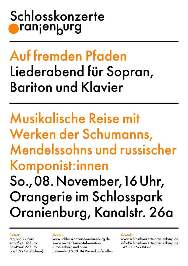 Auf fremden Pfaden - Liederabend für Sopran, Bariton und Klavier