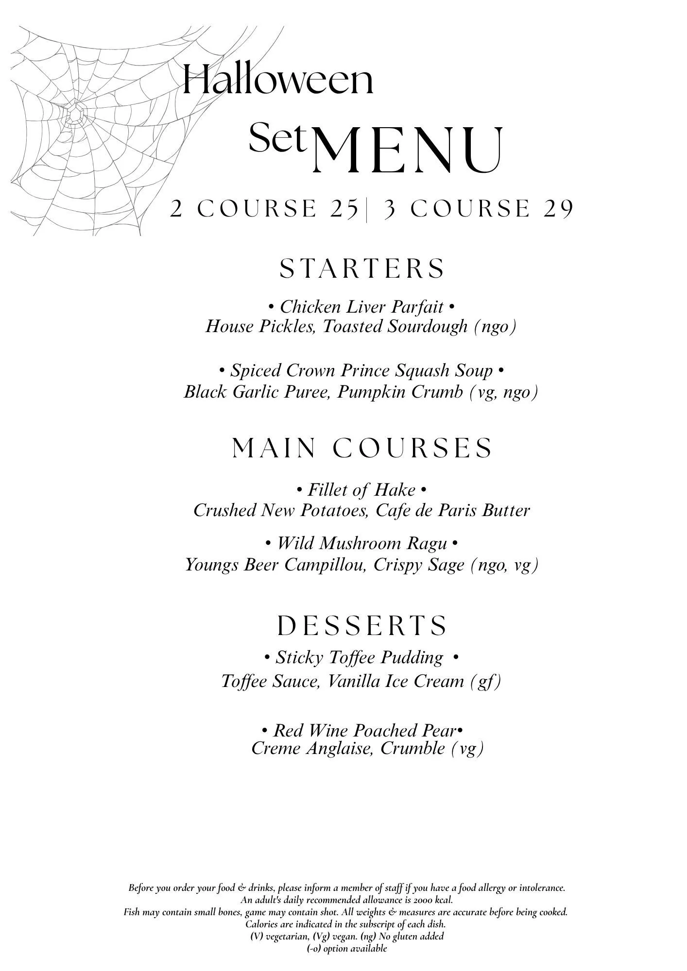 Halloween Set Menu
