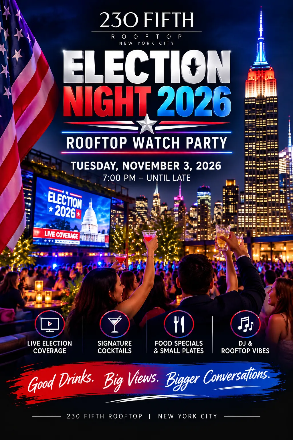 Election Night 2026 — Rooftop Watch Party @230 Fifth Rooftop