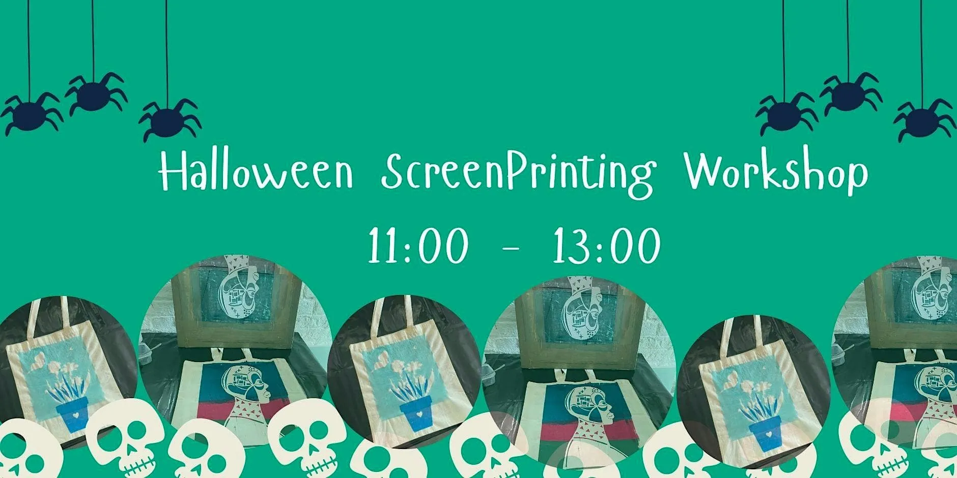 Kids and Parents Halloween Screen Printing