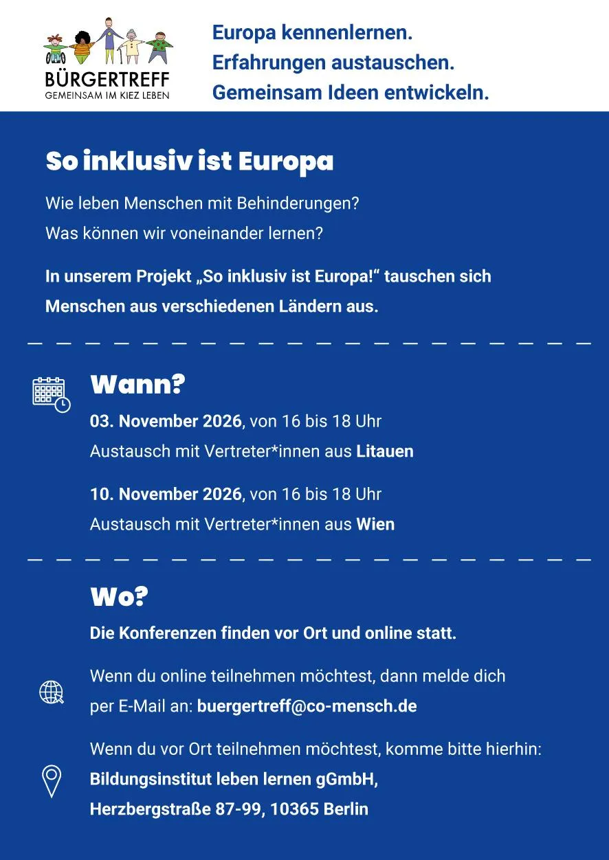 So inklusiv ist Europa! – Veranstaltungen