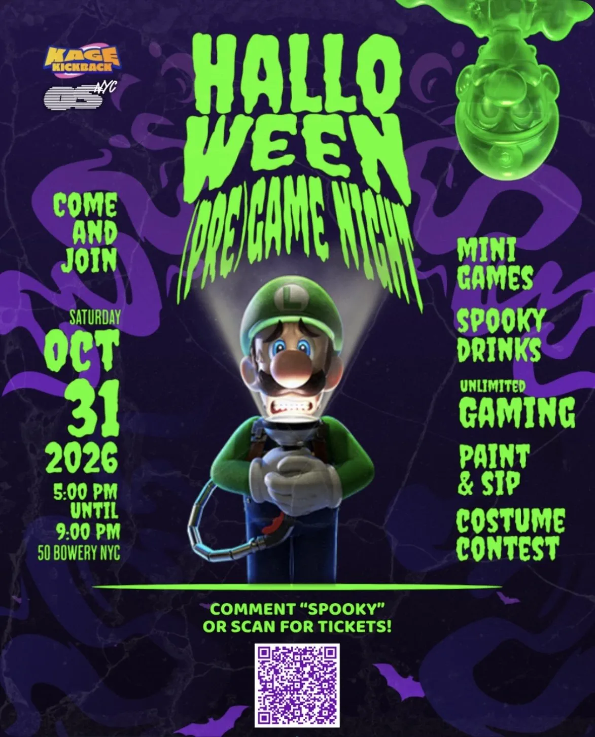 Halloween (pre) Game Night, Paint & Sip, Cosplay Contest