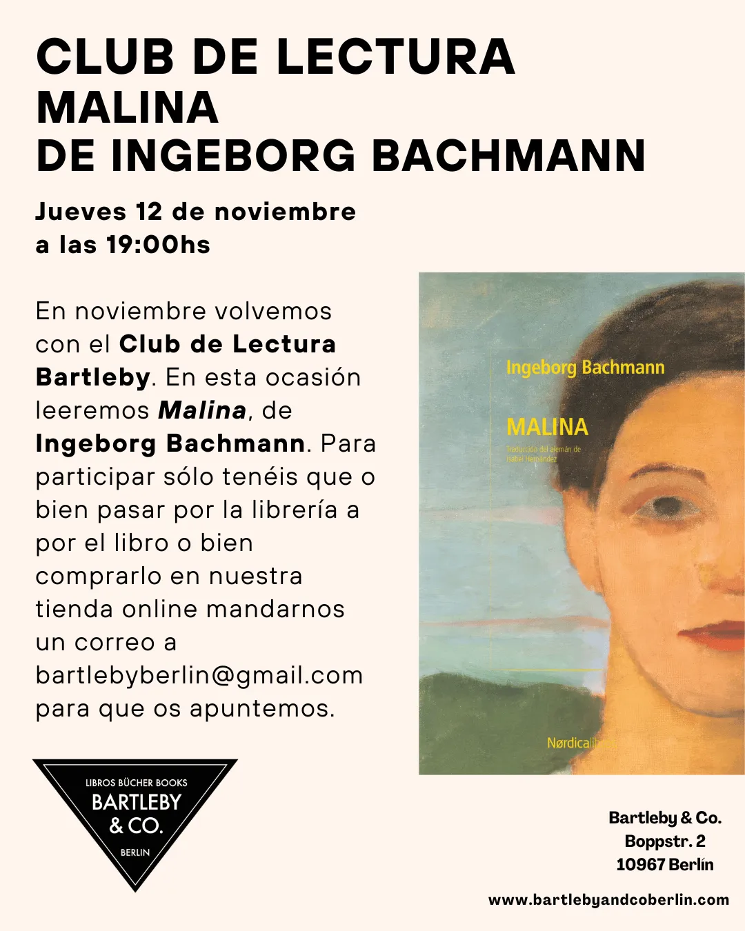 Club de lectura de noviembre: Malina, de Ingeborg Bachmann