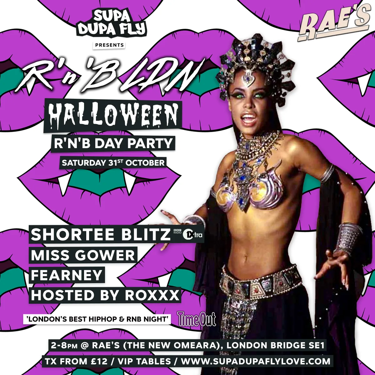 R'n'B LDN HALLOWEEN: The Old Skool R'n'B Day Party x Rae's - (Omeara)