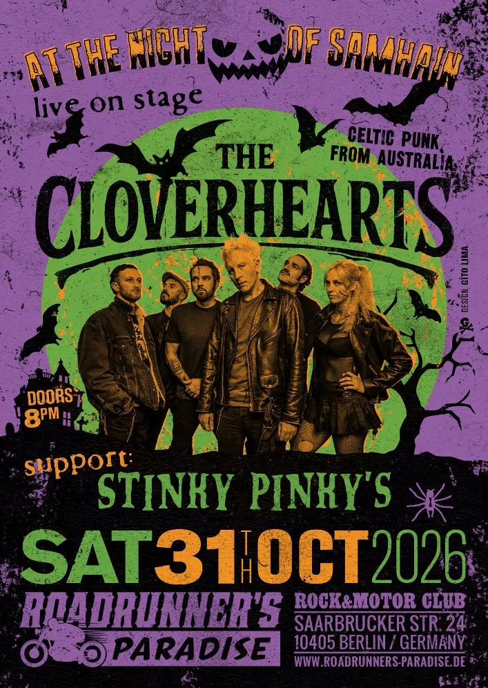 AT THE NIGHT OF SAMHAIN — Live: THE CLOVERHEARTS, Support: The STINKY PINKY'S