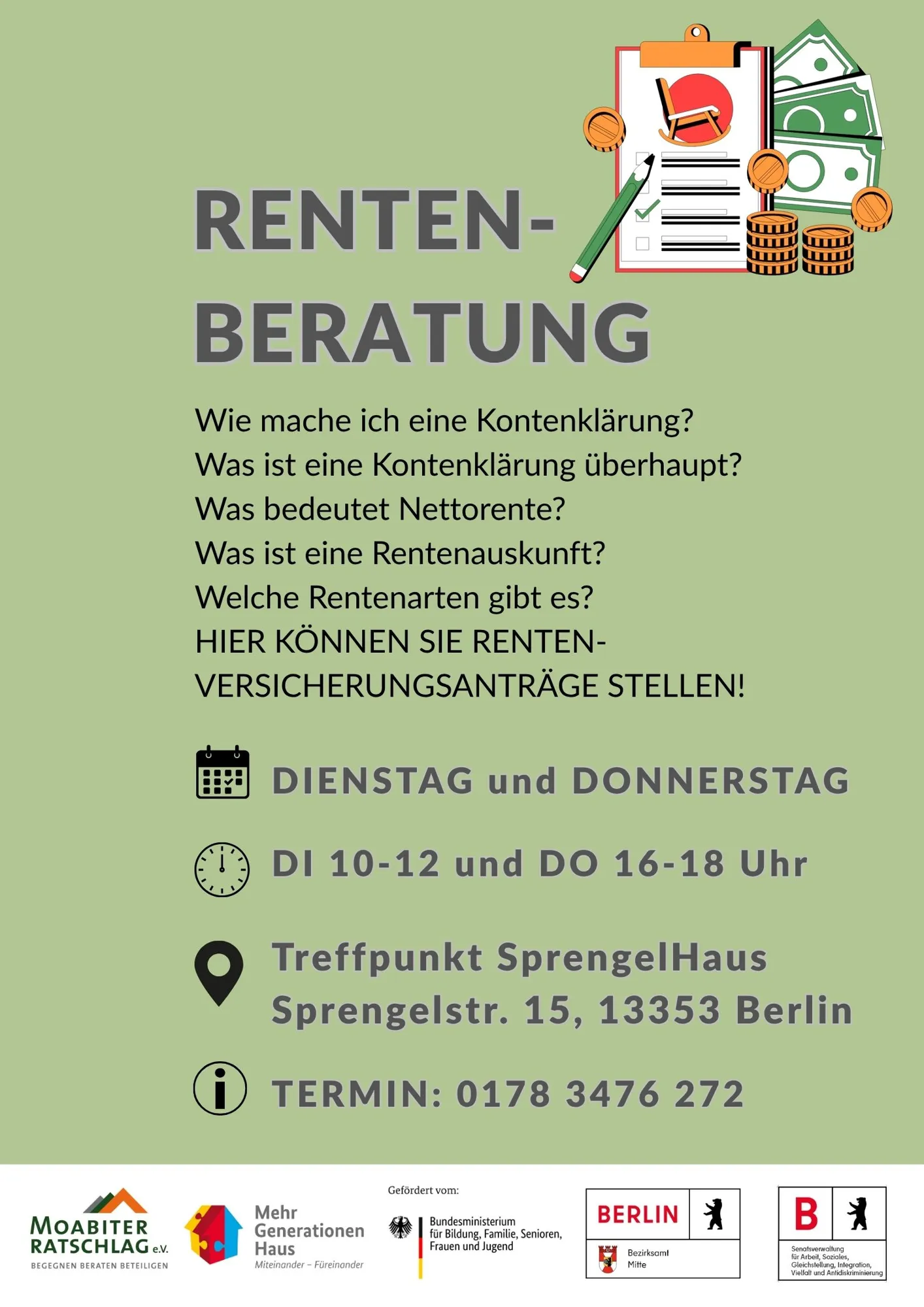 Rentenberatung (nur mit Termin)