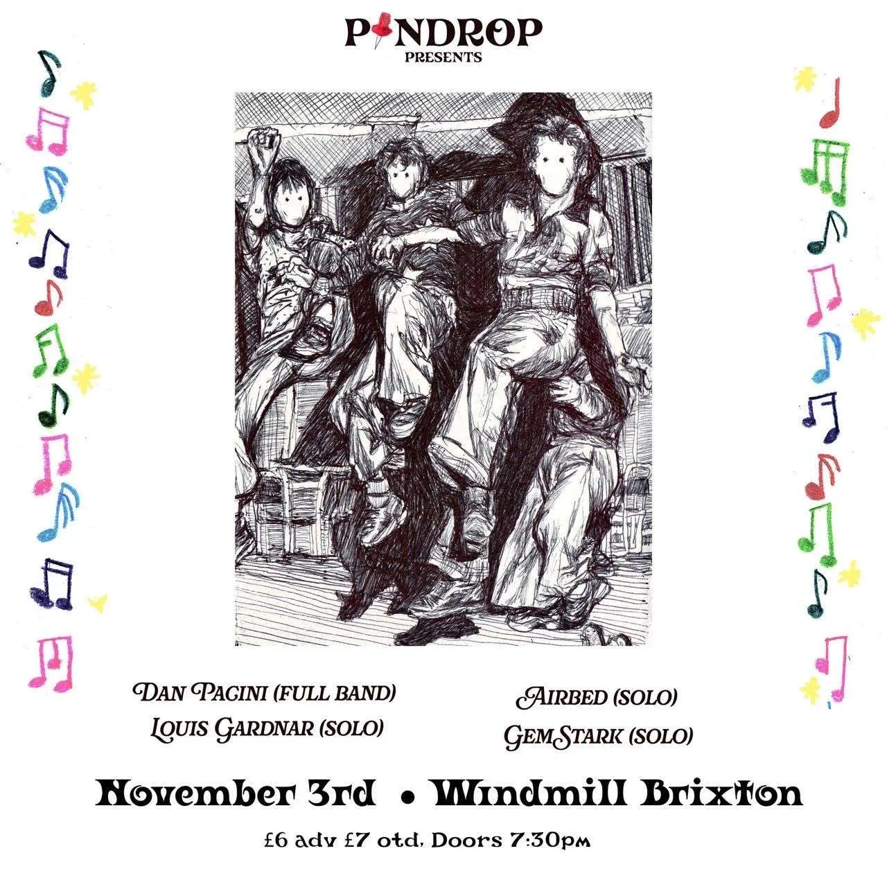 Pindrop: Dan Pancini, Louis Gardner, Gem Stark, Airbed