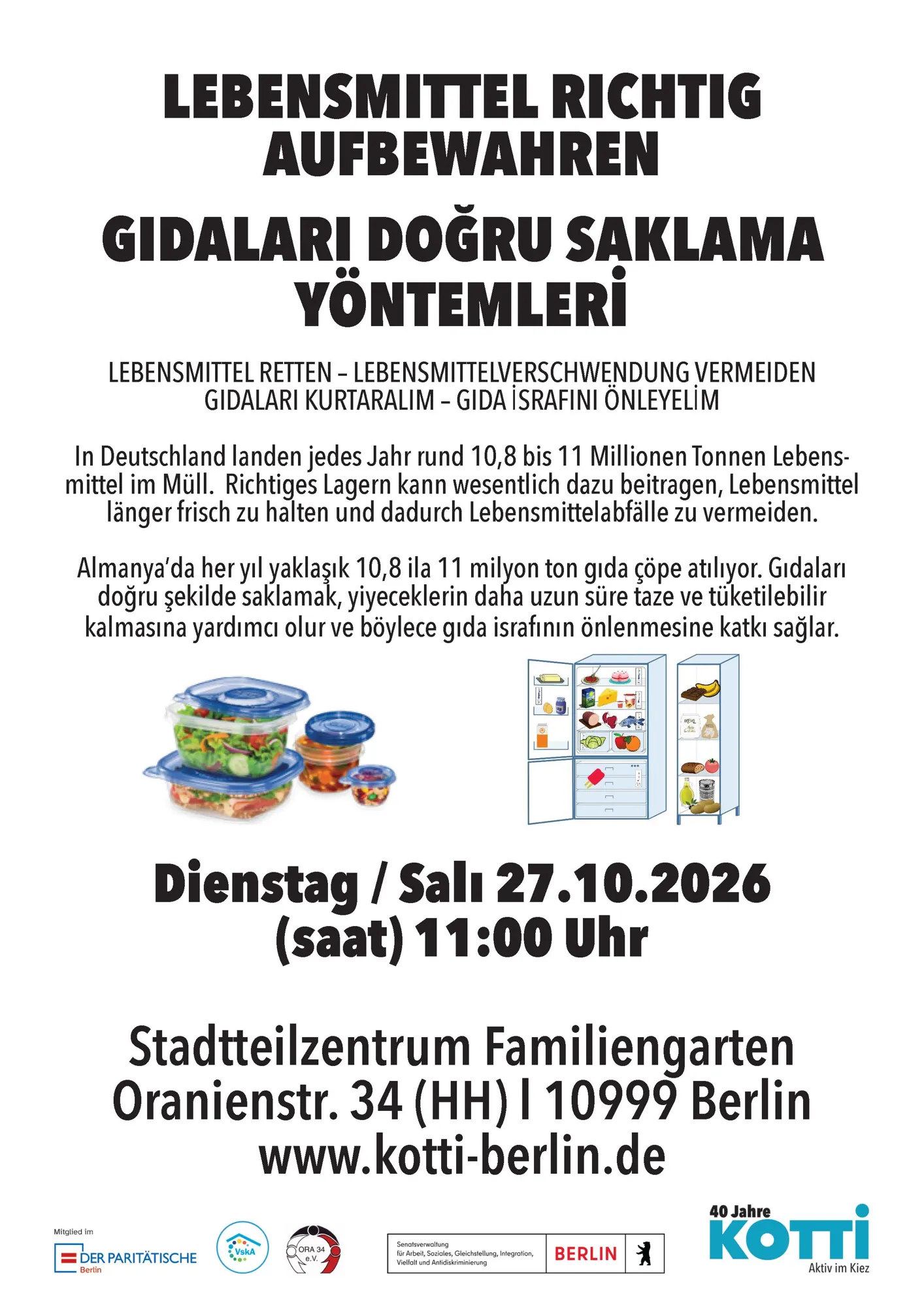 Lebensmittel richtig aufbewahren // Gıdaları doğru saklama Yöntemleri @ Familiengarten